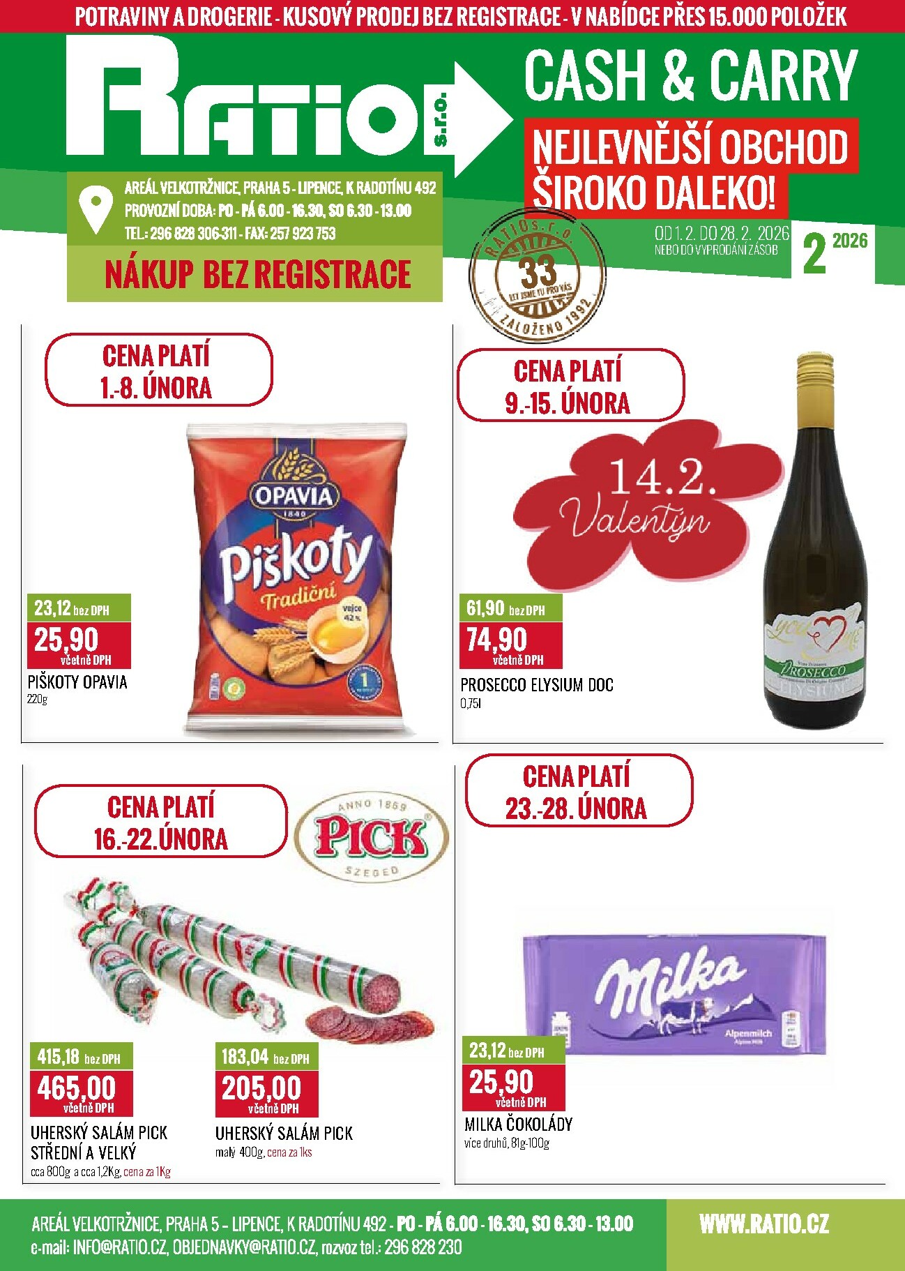 Ratio leták platný od neděle 01.02.2026 do soboty 28.02.2026