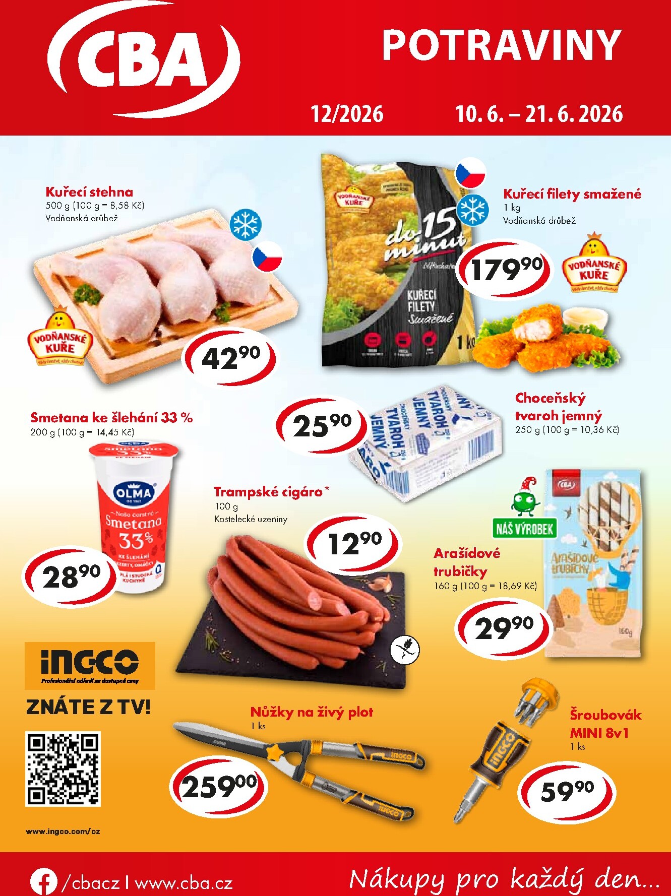 Aktuální CBA - Potraviny leták platný od středy 10.06.2026 do neděle 21.06.2026