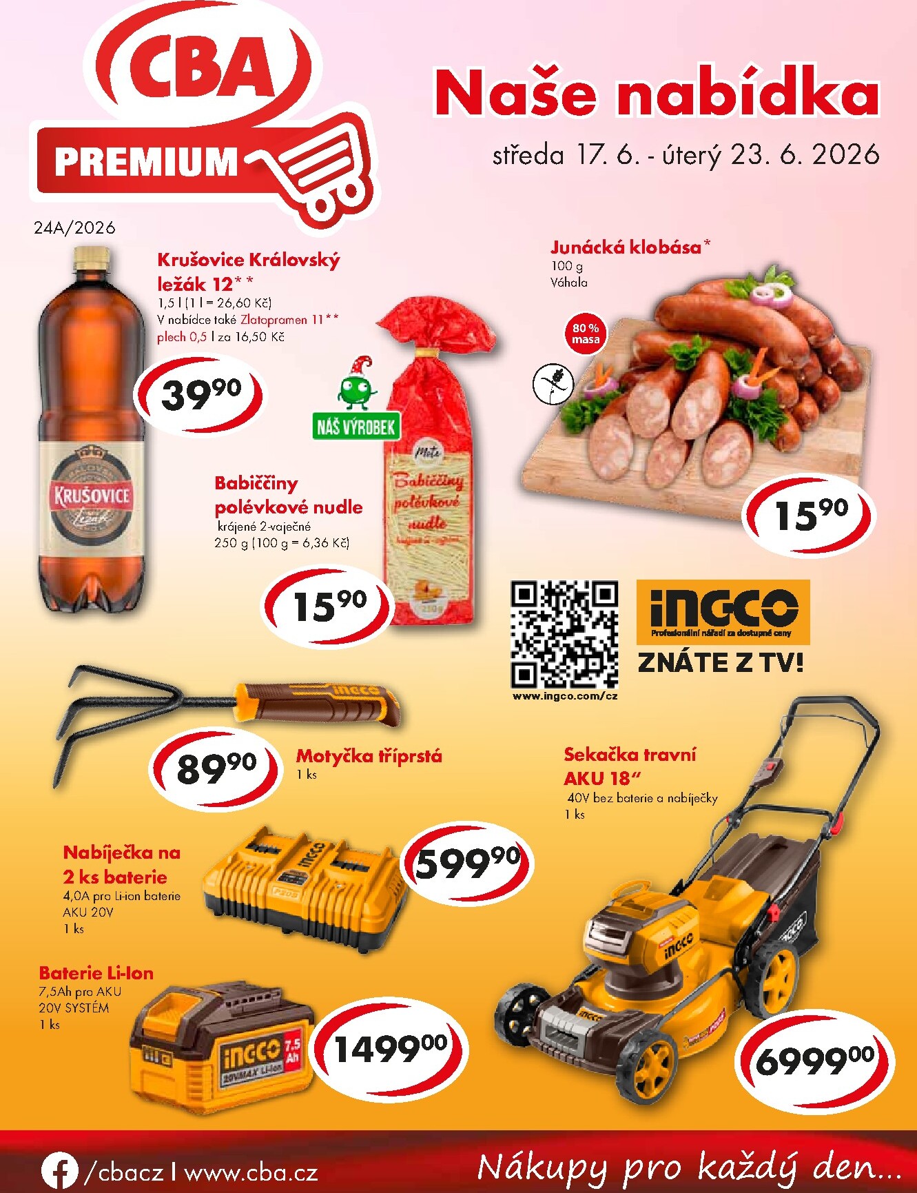 Aktuální CBA Premium leták platný od středy 17.06.2026 do úterý 23.06.2026