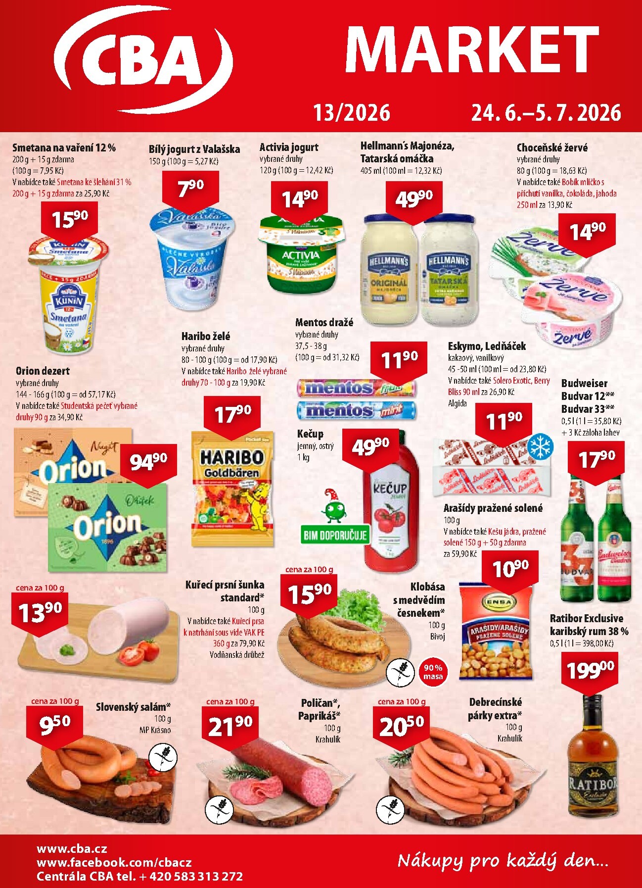 Aktuální CBA - MARKET leták platný od středy 24.06.2026 do neděle 05.07.2026