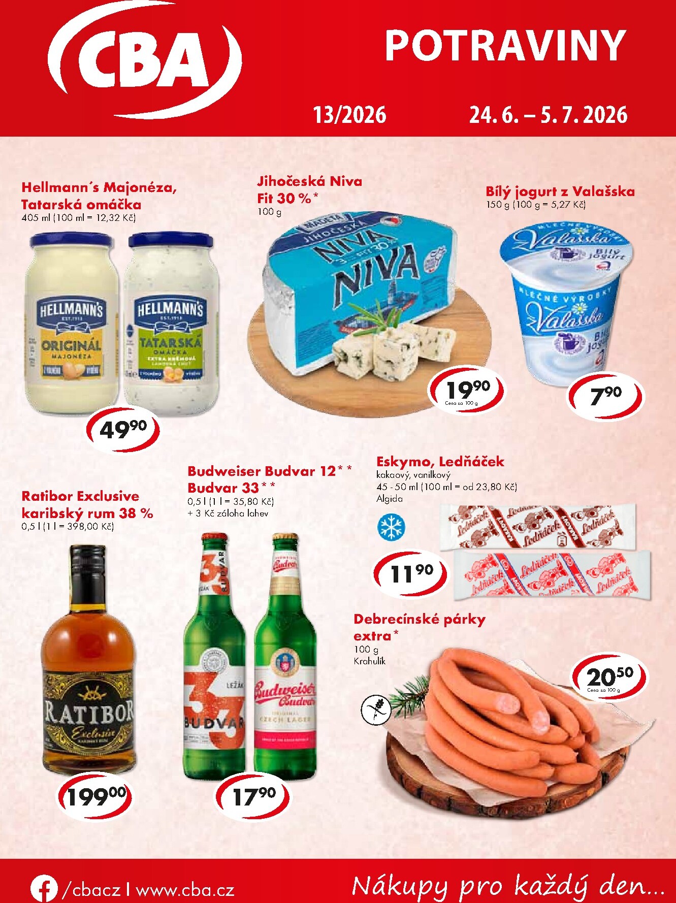 Aktuální CBA - Potraviny leták platný od středy 24.06.2026 do neděle 05.07.2026