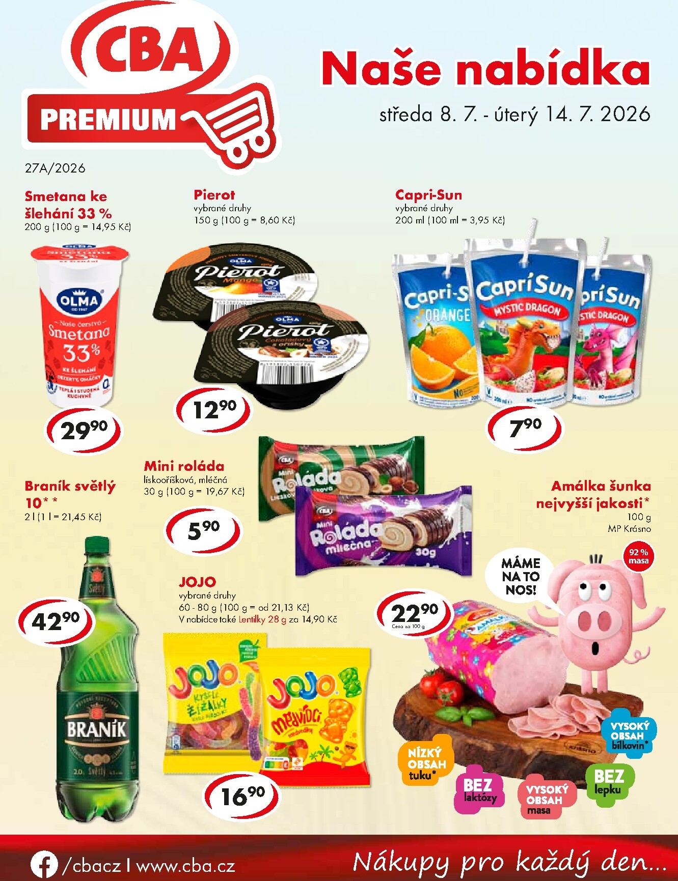 Aktuální CBA Premium leták platný od středy 08.07.2026 do úterý 14.07.2026