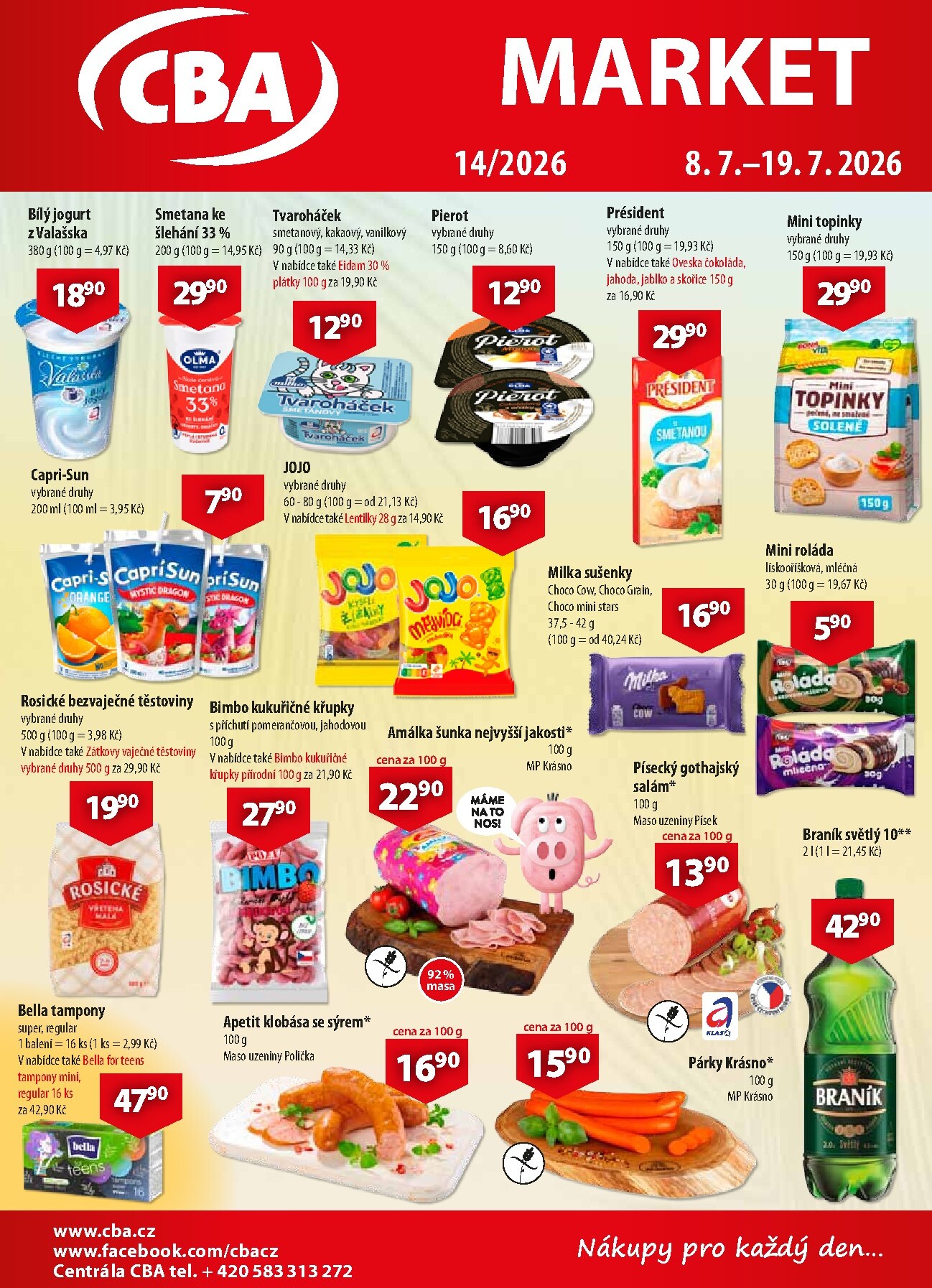 Aktuální CBA Market leták platný od středy 08.07.2026 do neděle 19.07.2026