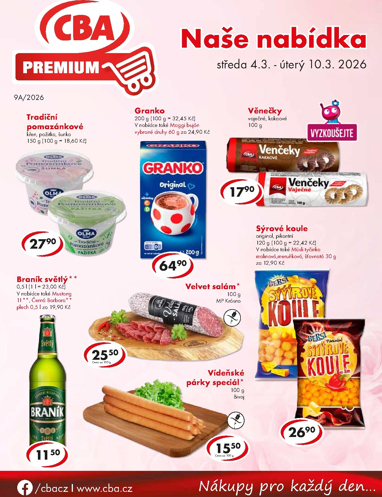 CBA Premium leták platný od středy 04.03.2026 do úterý 10.03.2026