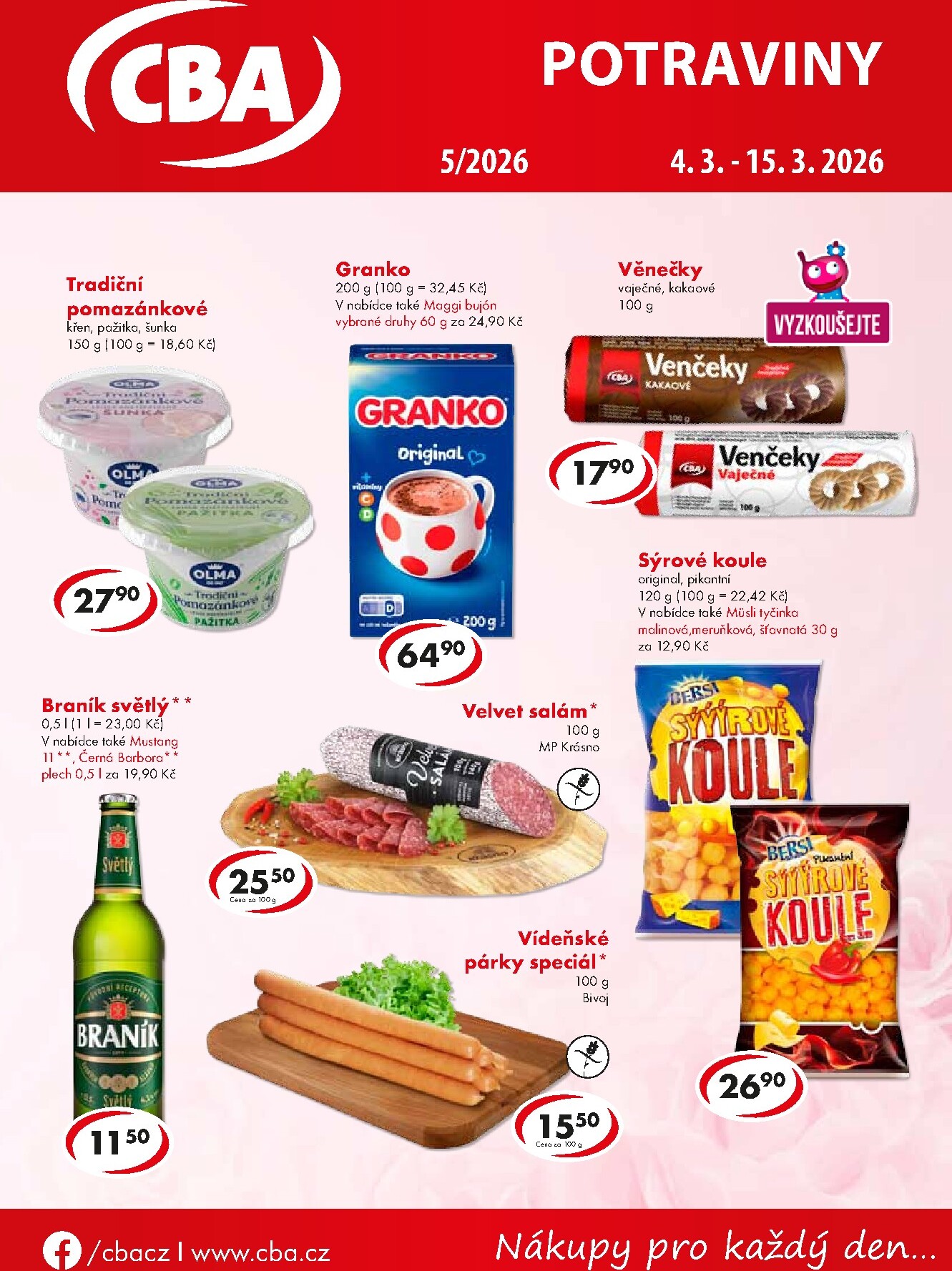 CBA - Potraviny leták platný od středy 04.03.2026 do neděle 15.03.2026