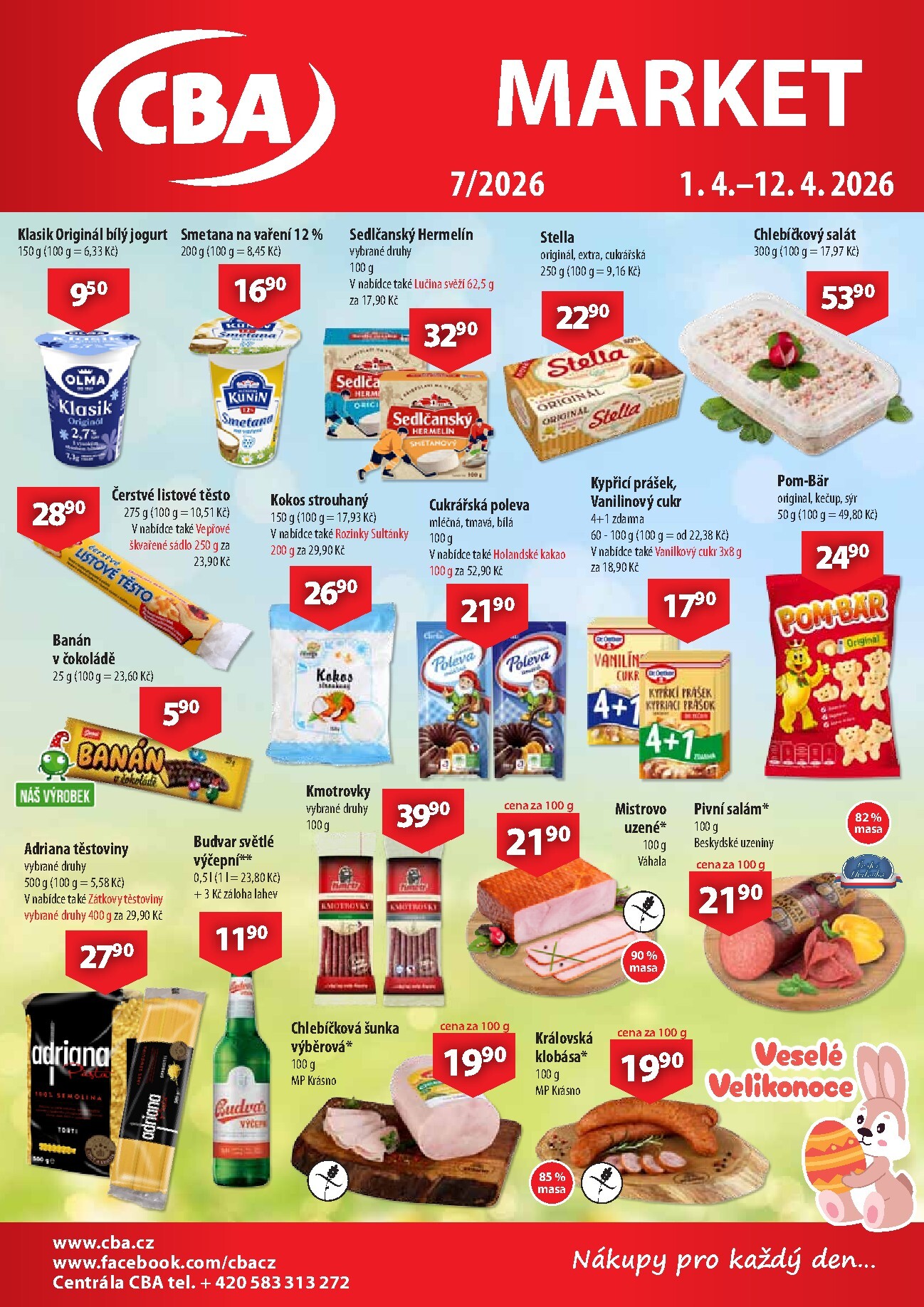 CBA Market leták platný od středy 01.04.2026 do neděle 12.04.2026
