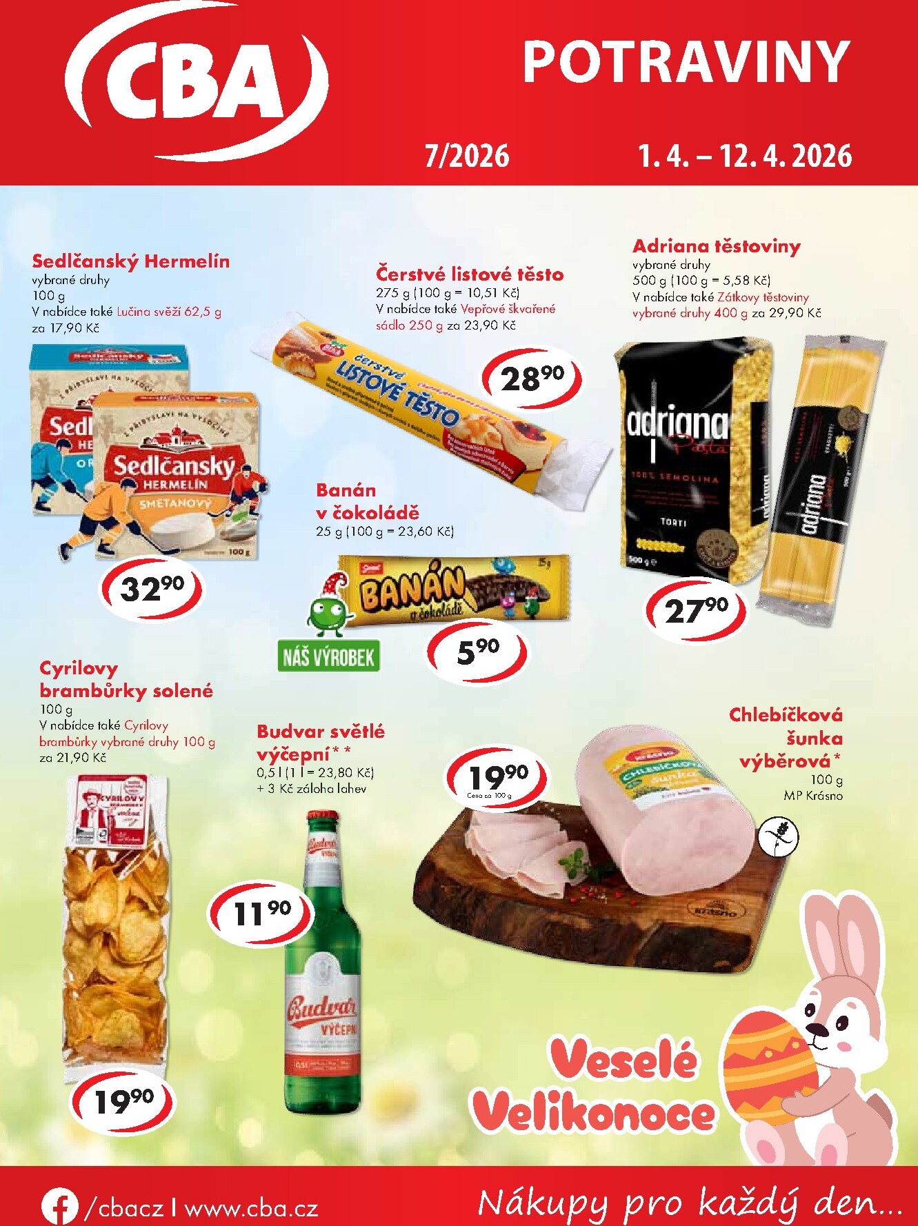 CBA - Potraviny leták platný od středy 01.04.2026 do neděle 12.04.2026