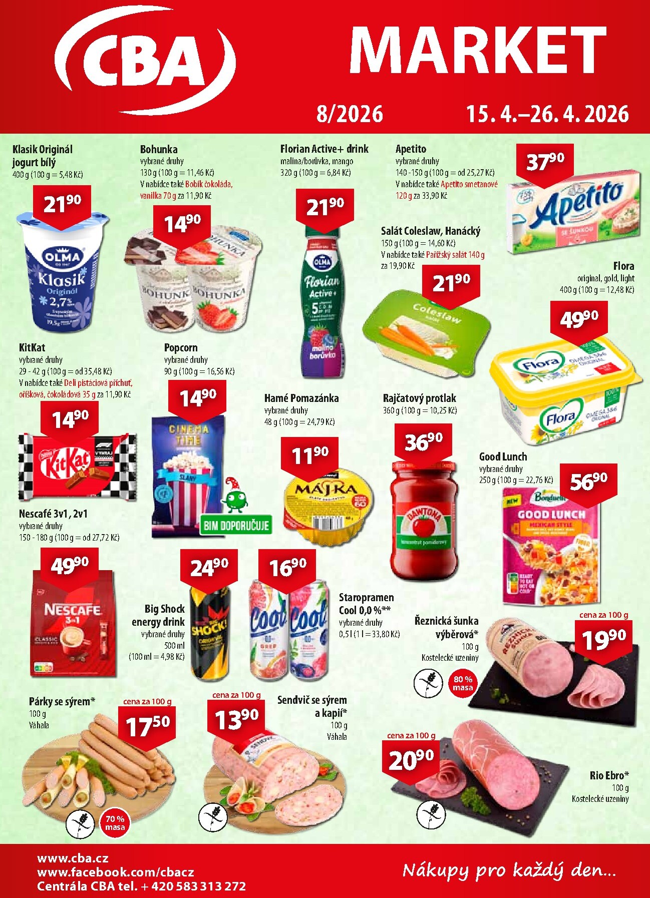 Aktuální CBA Market leták platný od středy 15.04.2026 do neděle 26.04.2026
