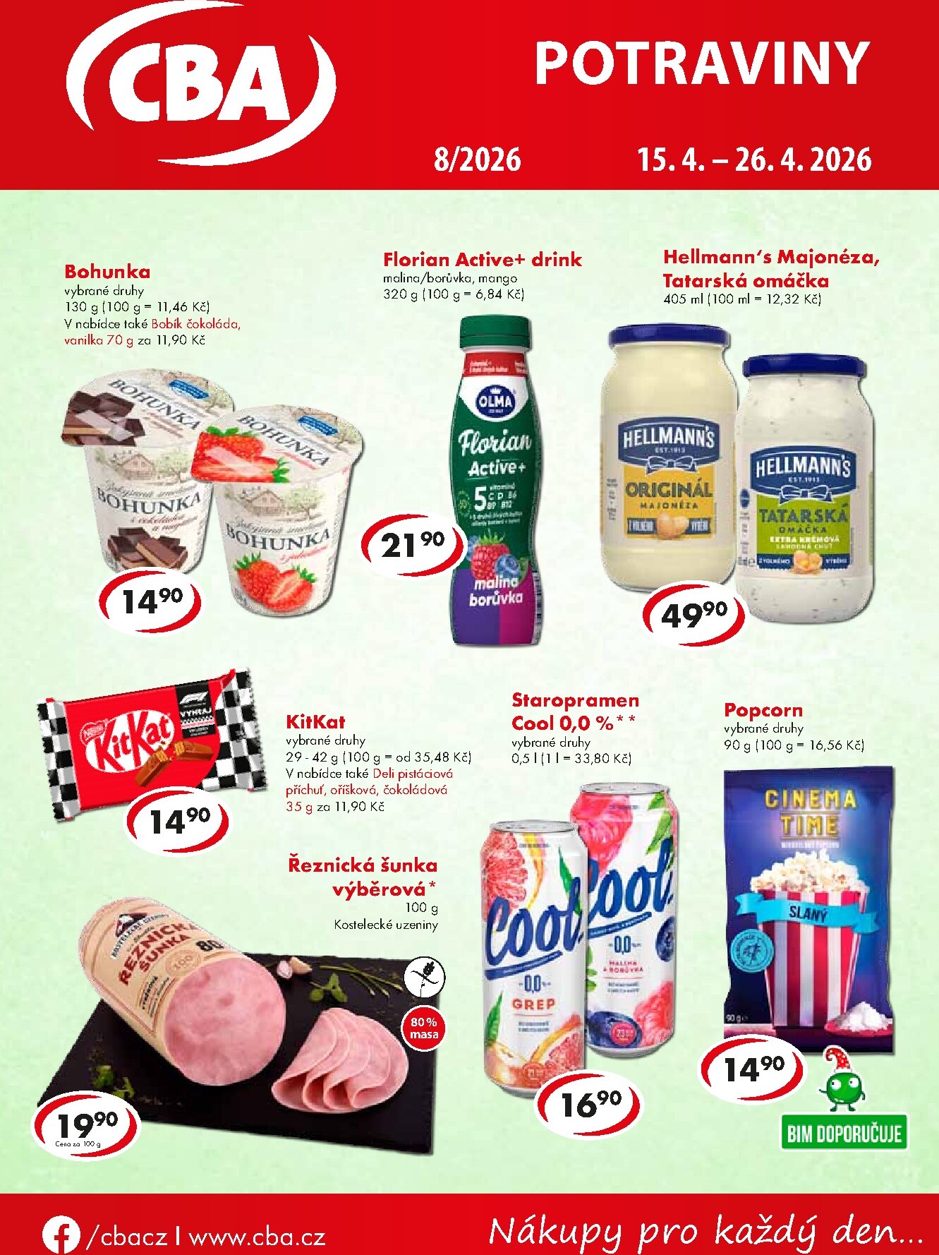 Aktuální CBA - Potraviny leták platný od středy 15.04.2026 do neděle 26.04.2026