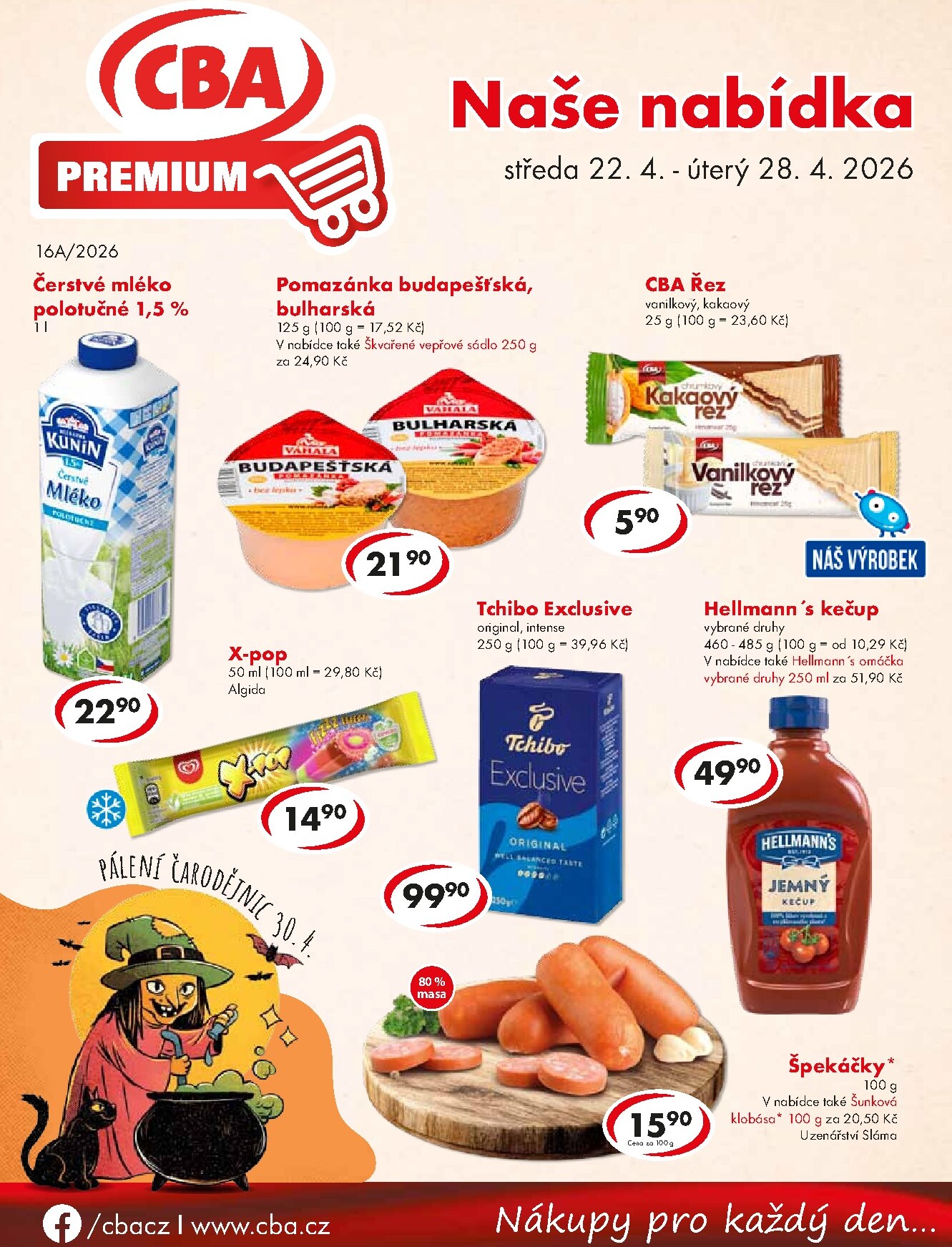 Aktuální CBA Premium leták platný od středy 22.04.2026 do úterý 28.04.2026