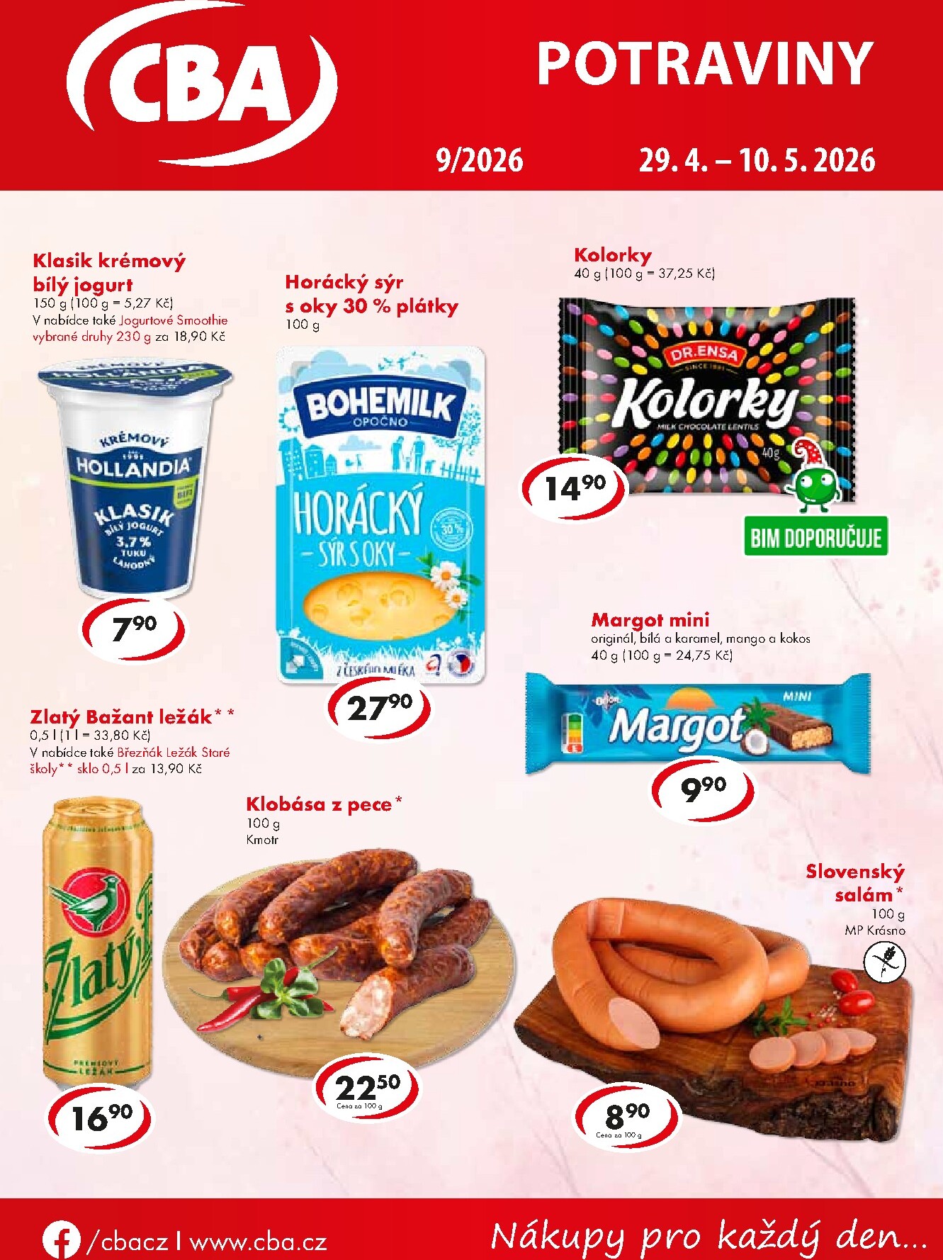 Aktuální CBA - Potraviny leták platný od středy 29.04.2026 do neděle 10.05.2026