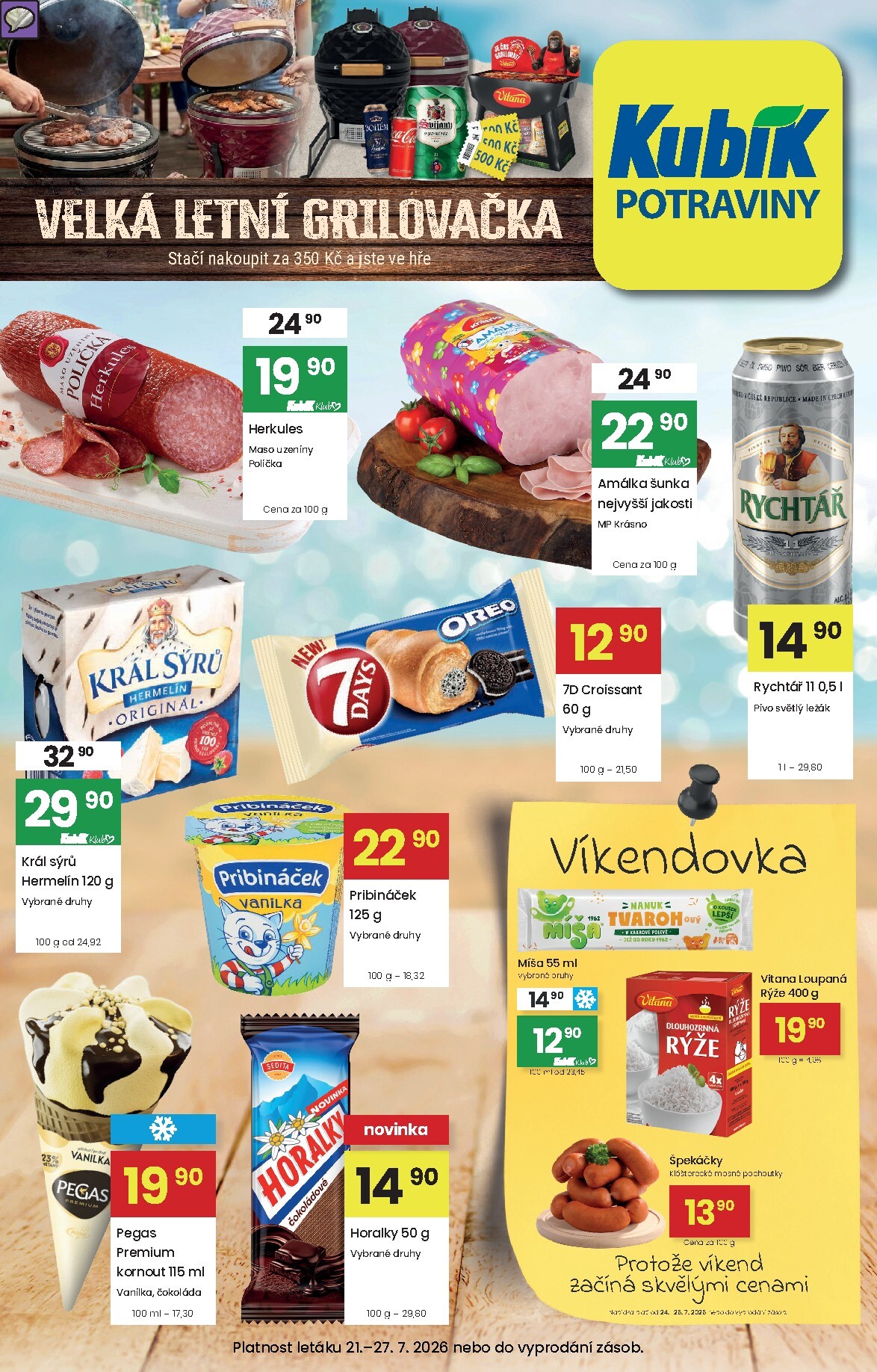 Aktuální Kubík leták platný od úterý 21.07.2026 do pondělí 27.07.2026