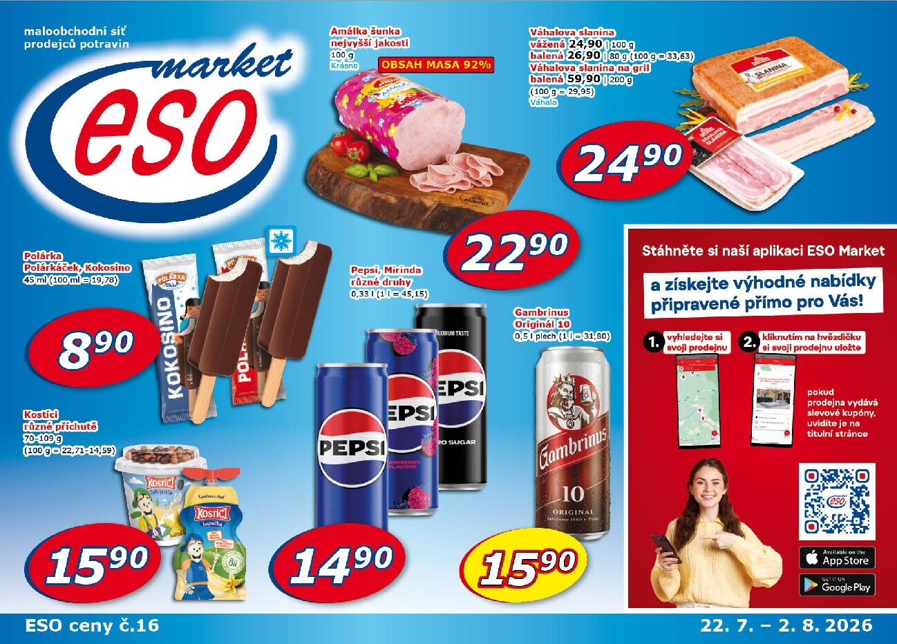 Budoucí ESO MARKET leták platný od středy 22.07.2026 do neděle 02.08.2026