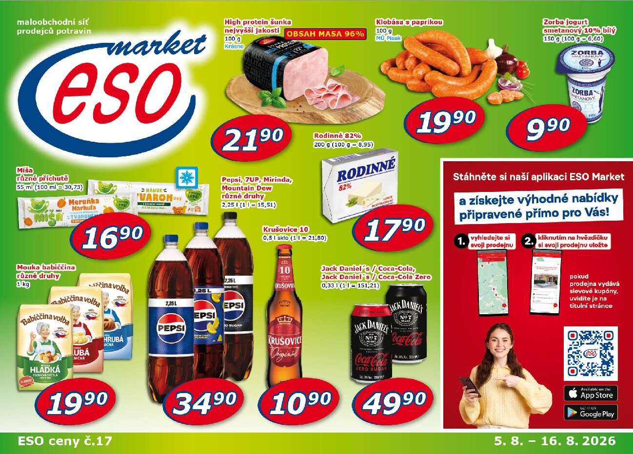 Budoucí ESO MARKET leták platný od středy 05.08.2026 do neděle 16.08.2026