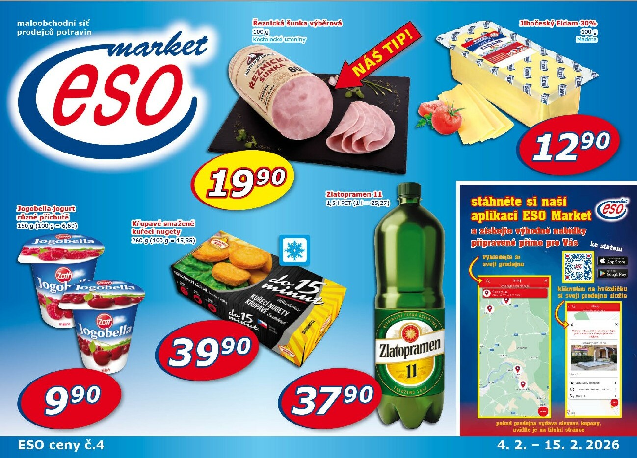 ESO MARKET leták platný od středy 04.02.2026 do neděle 15.02.2026