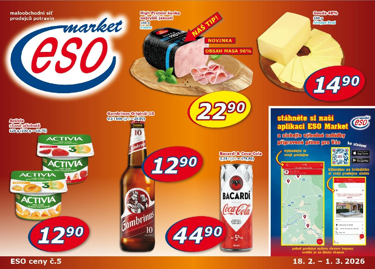 ESO MARKET leták platný od středy 18.02.2026 do neděle 01.03.2026