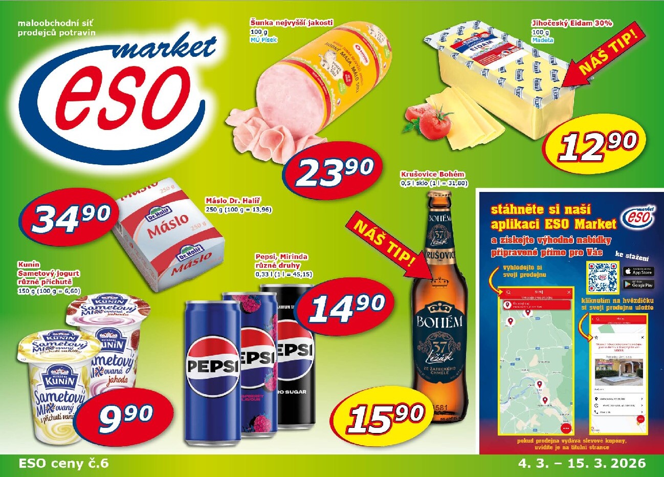 ESO MARKET leták platný od středy 04.03.2026 do neděle 15.03.2026