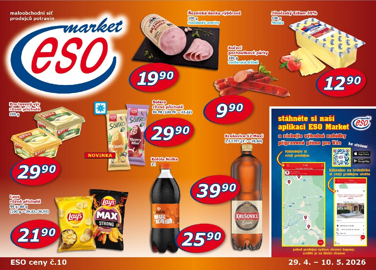 Budoucí ESO MARKET leták platný od středy 29.04.2026 do neděle 10.05.2026
