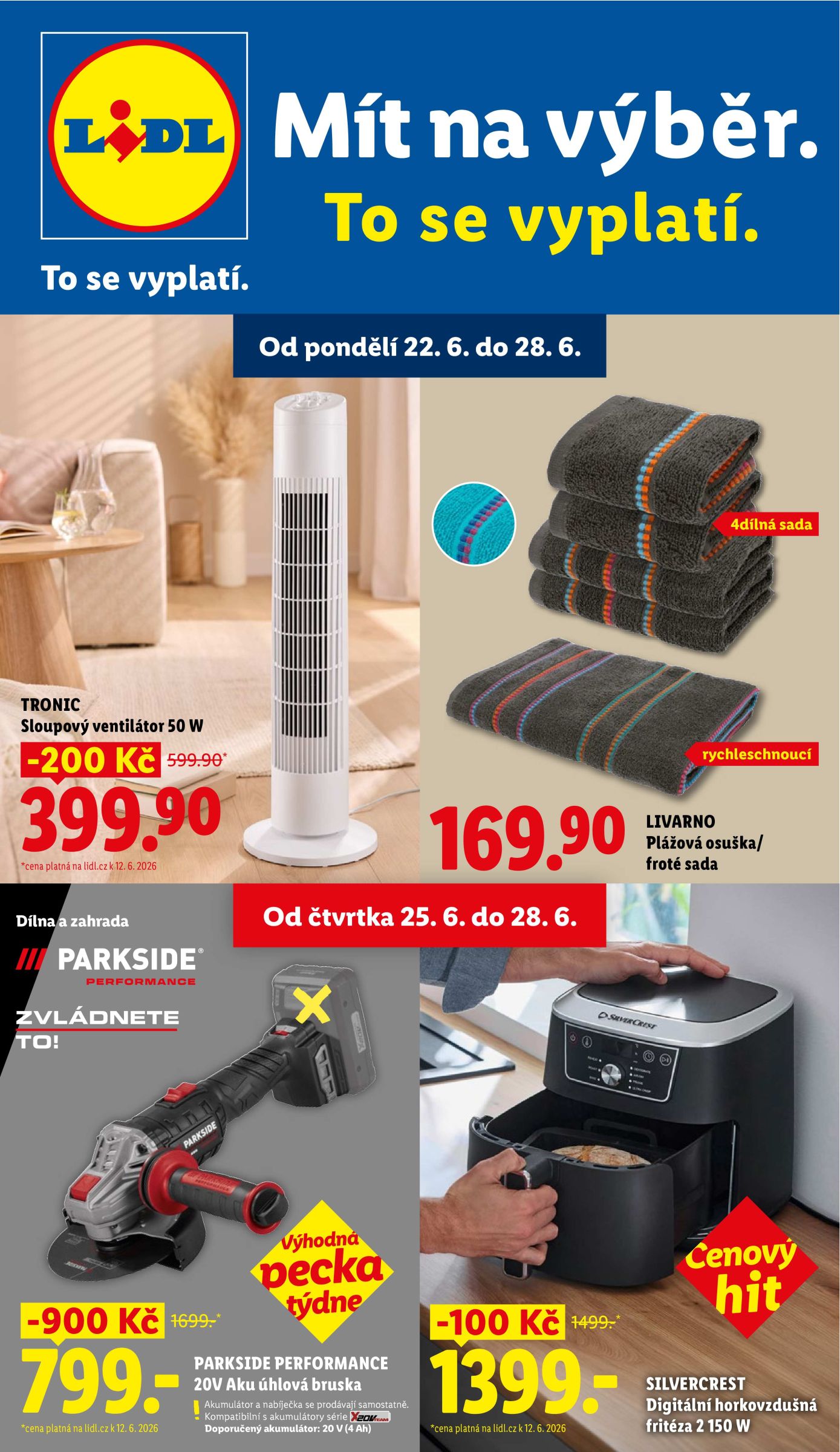 Lidl - Spotřební zboží leták na příští týden od pondělí 22.06.2026 do neděle 28.06.2026