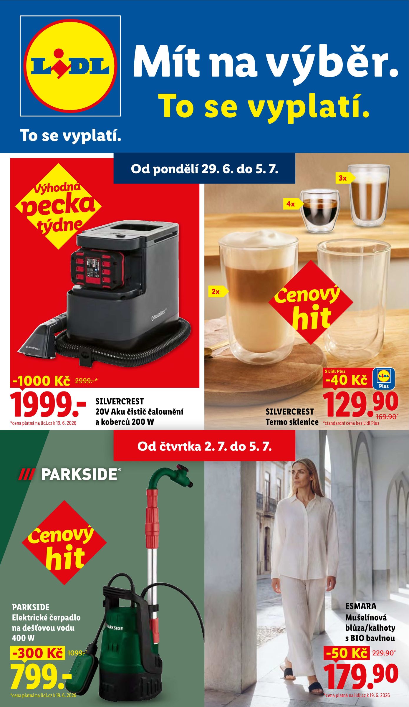 Lidl - Spotřební zboží leták na příští týden od pondělí 29.06.2026 do neděle 05.07.2026