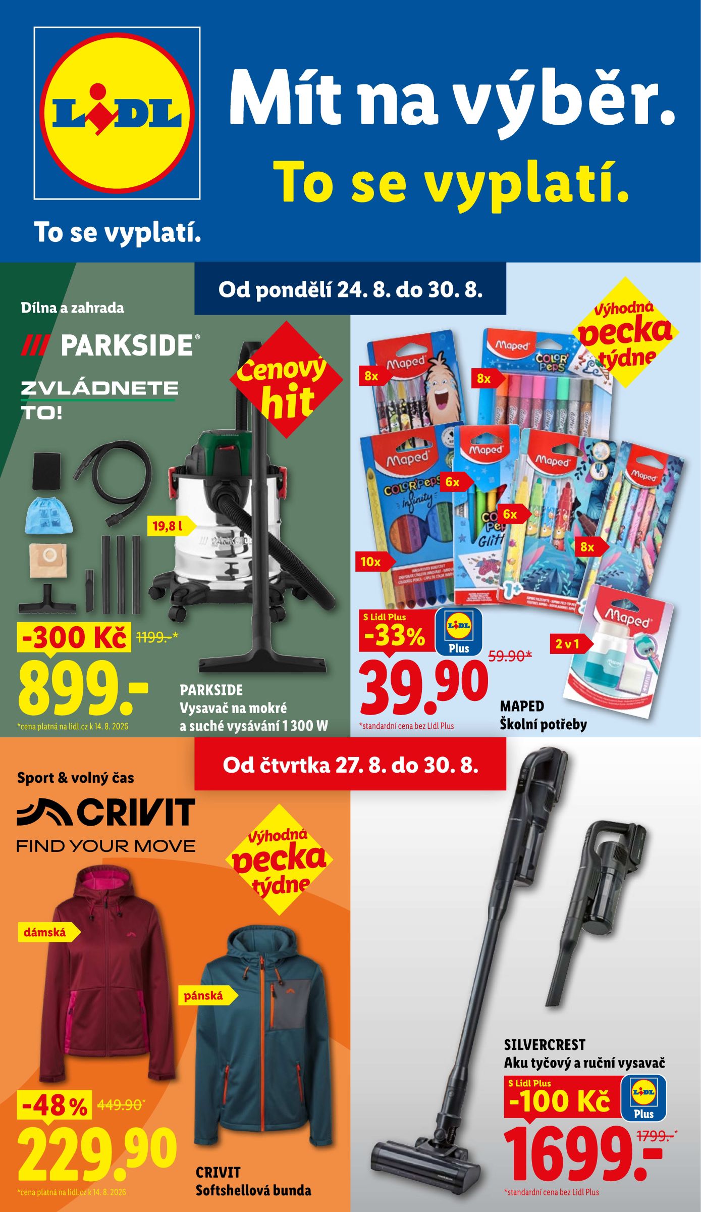 Lidl - Spotřební zboží leták na příští týden od pondělí 24.08.2026 do neděle 30.08.2026