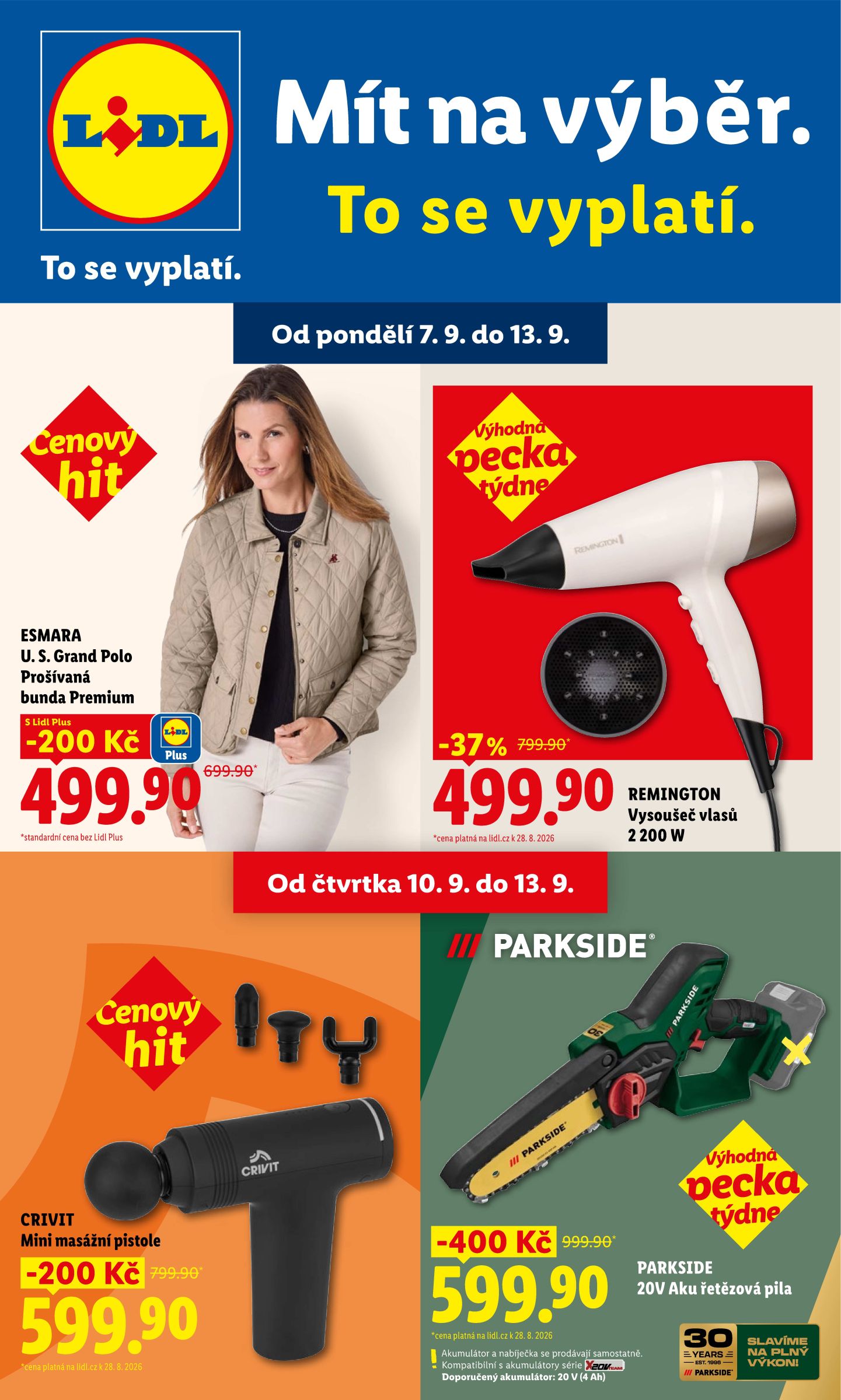 Lidl - Spotřební zboží leták na příští týden od pondělí 07.09.2026 do neděle 13.09.2026