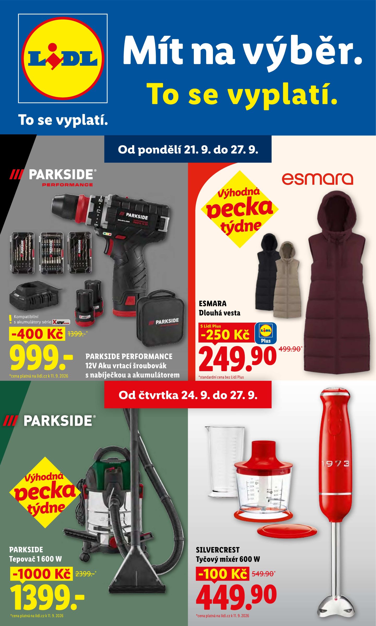 Lidl - Spotřební zboží leták na příští týden od pondělí 21.09.2026 do neděle 27.09.2026