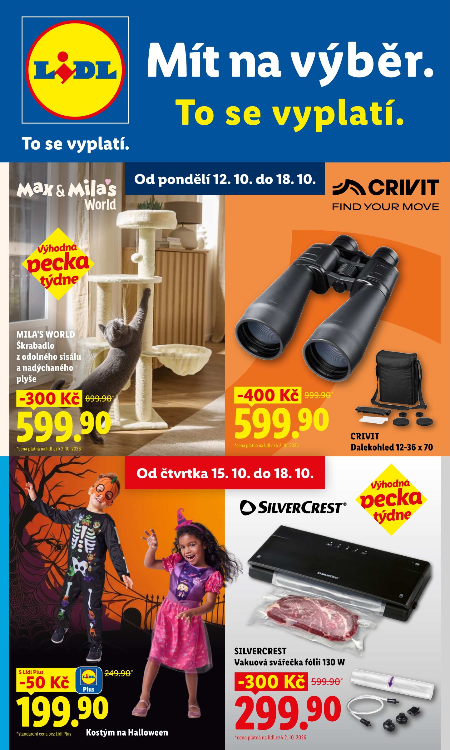 Lidl - Spotřební zboží leták na příští týden od pondělí 12.10.2026 do neděle 18.10.2026