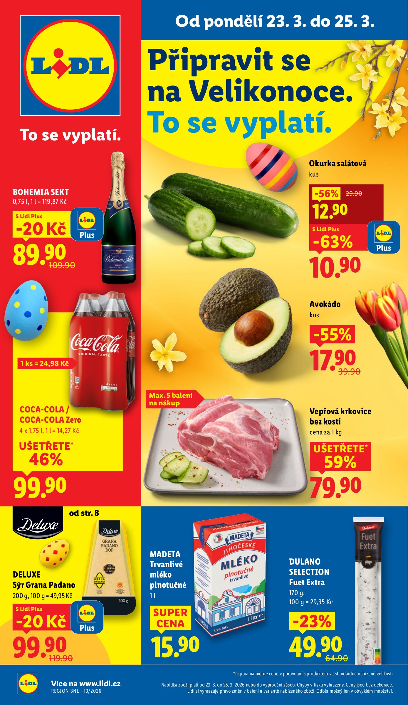 Lidl leták platný od pondělí 23.03.2026 do středy 25.03.2026