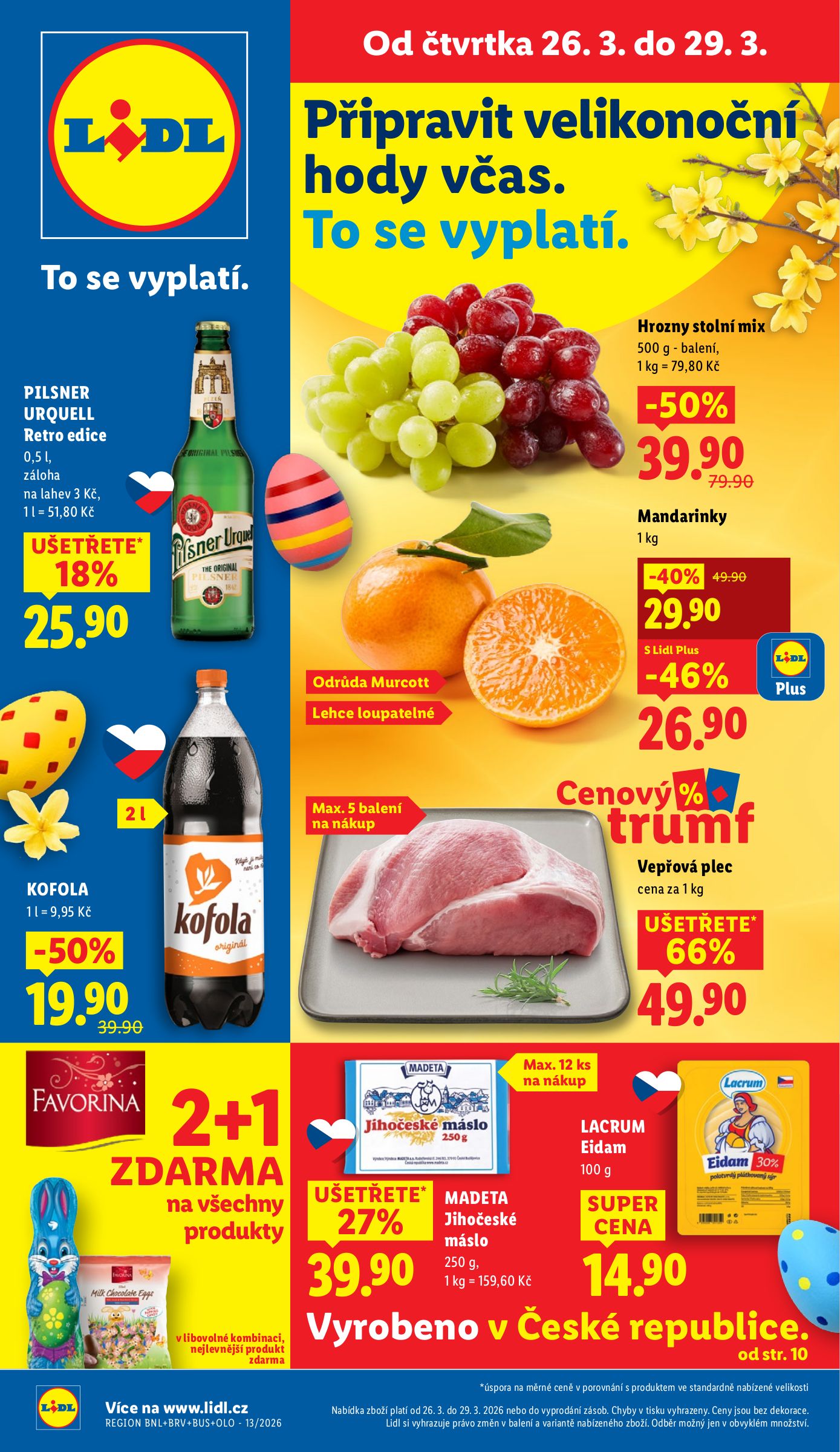 Lidl leták platný od čtvrtka 26.03.2026 do neděle 29.03.2026