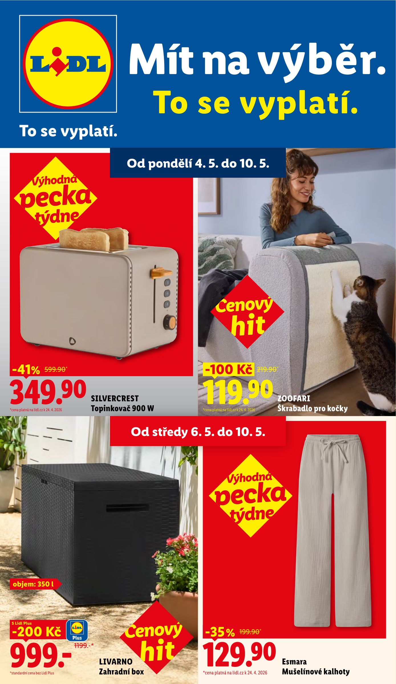 Lidl - Spotřební zboží leták na příští týden od pondělí 04.05.2026 do neděle 10.05.2026