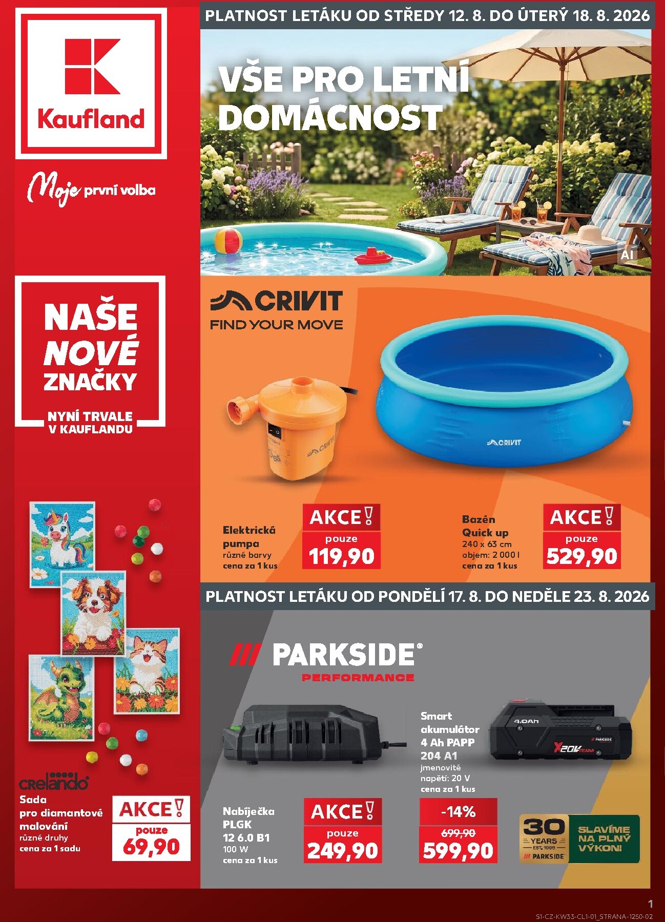 Budoucí Kaufland - Kolín - Vše pro letní domácnost leták platný od středy 12.08.2026 do úterý 18.08.2026