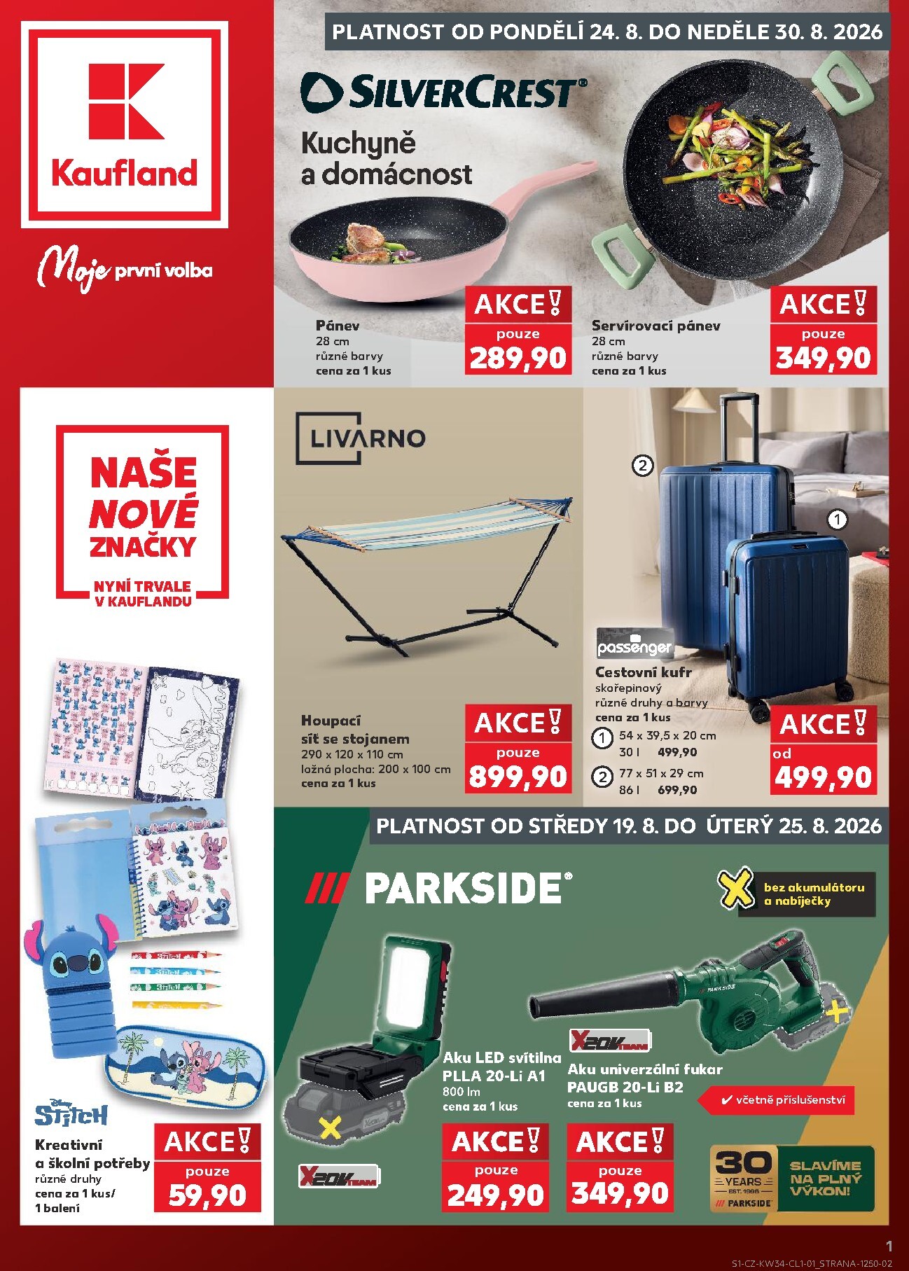Kaufland - Kolín - Naše nové značk\ leták na příští týden od pondělí 24.08.2026 do neděle 30.08.2026