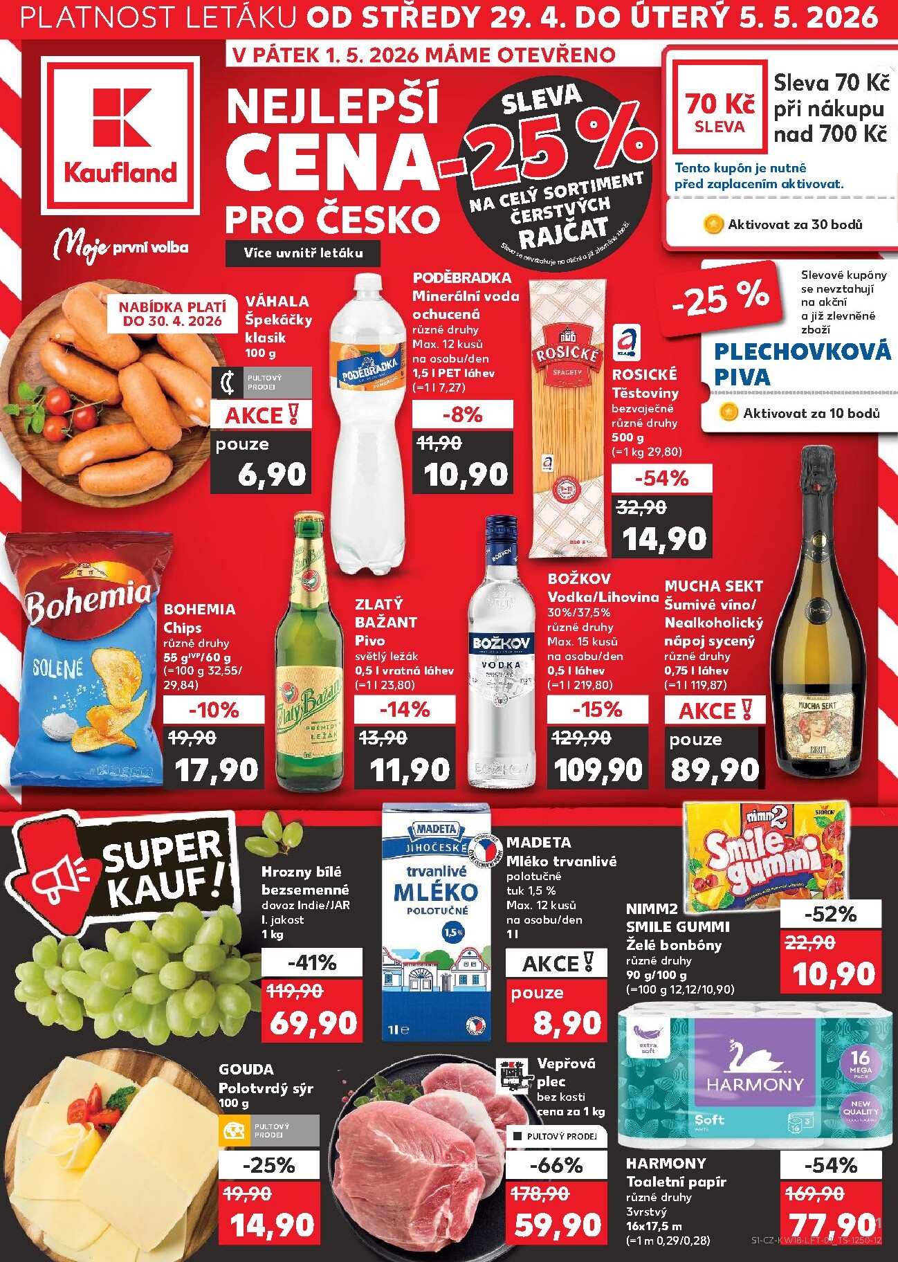 Kaufland - Kolín leták na příští týden od středy 29.04.2026 do úterý 05.05.2026