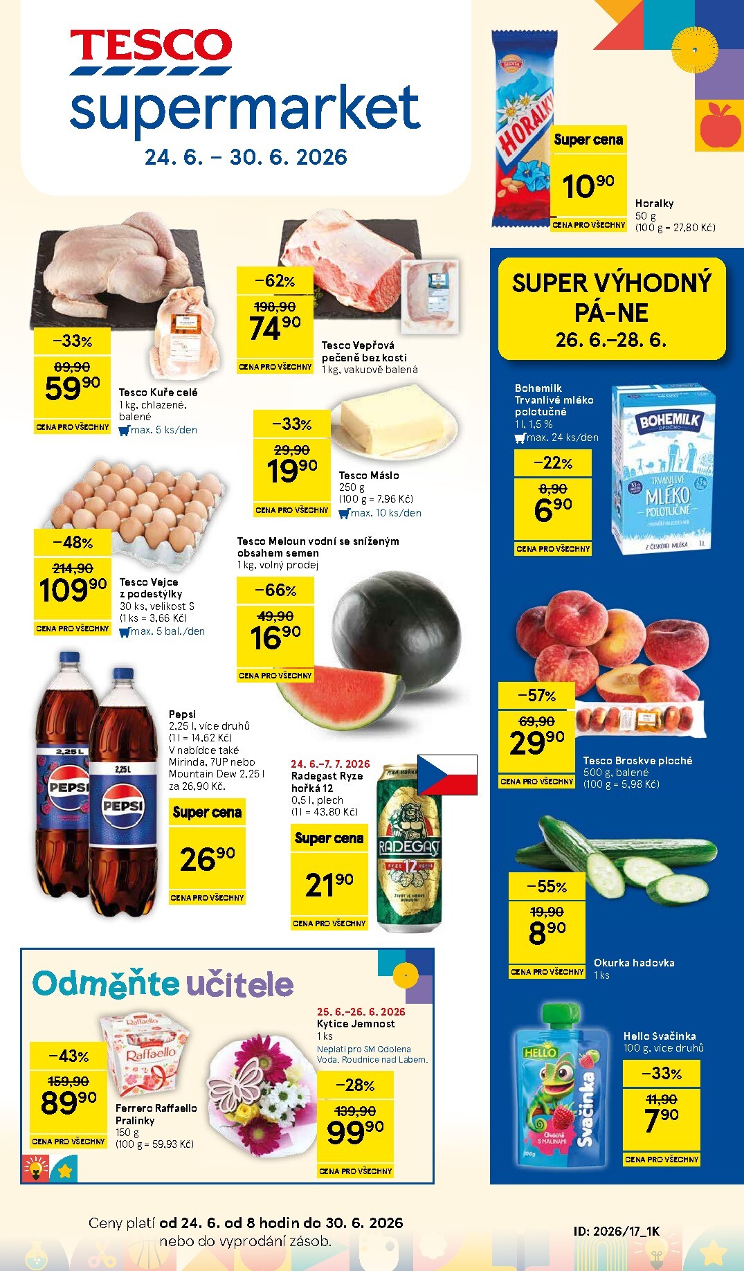 Aktuální Tesco supermarket leták platný od středy 24.06.2026 do úterý 30.06.2026