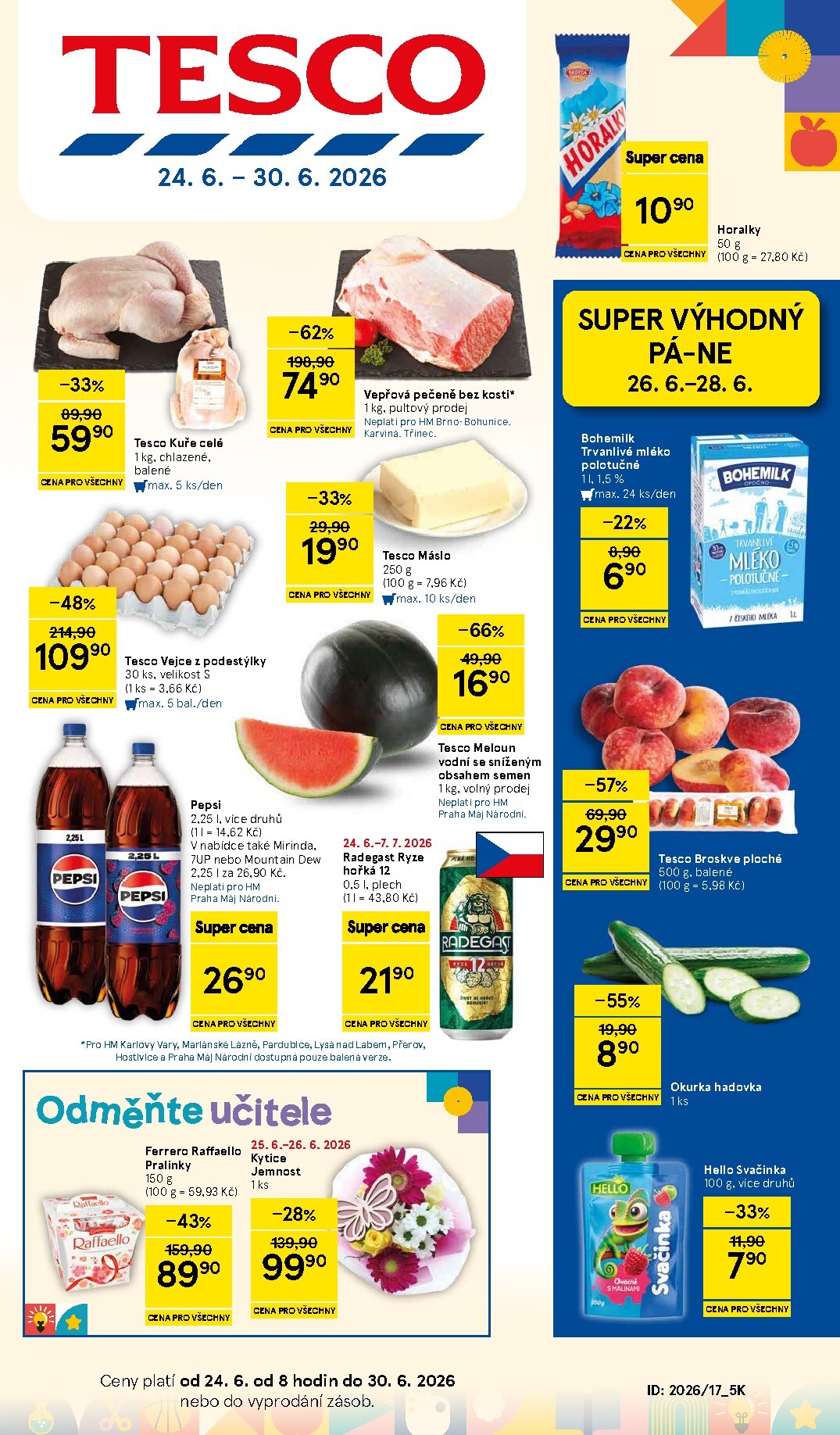 Aktuální Tesco leták platný od středy 24.06.2026 do úterý 30.06.2026