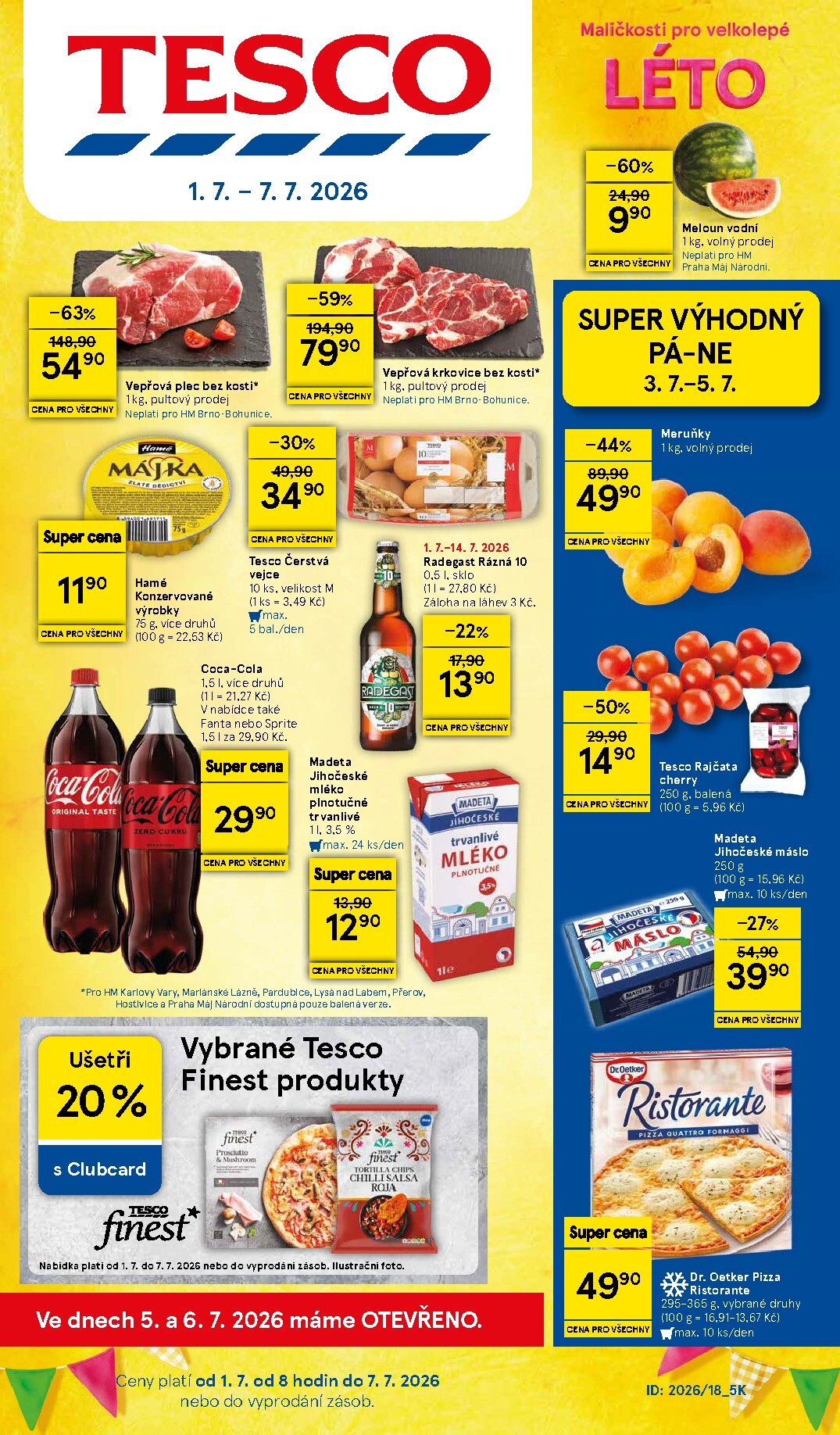Budoucí Tesco leták platný od středy 01.07.2026 do úterý 07.07.2026