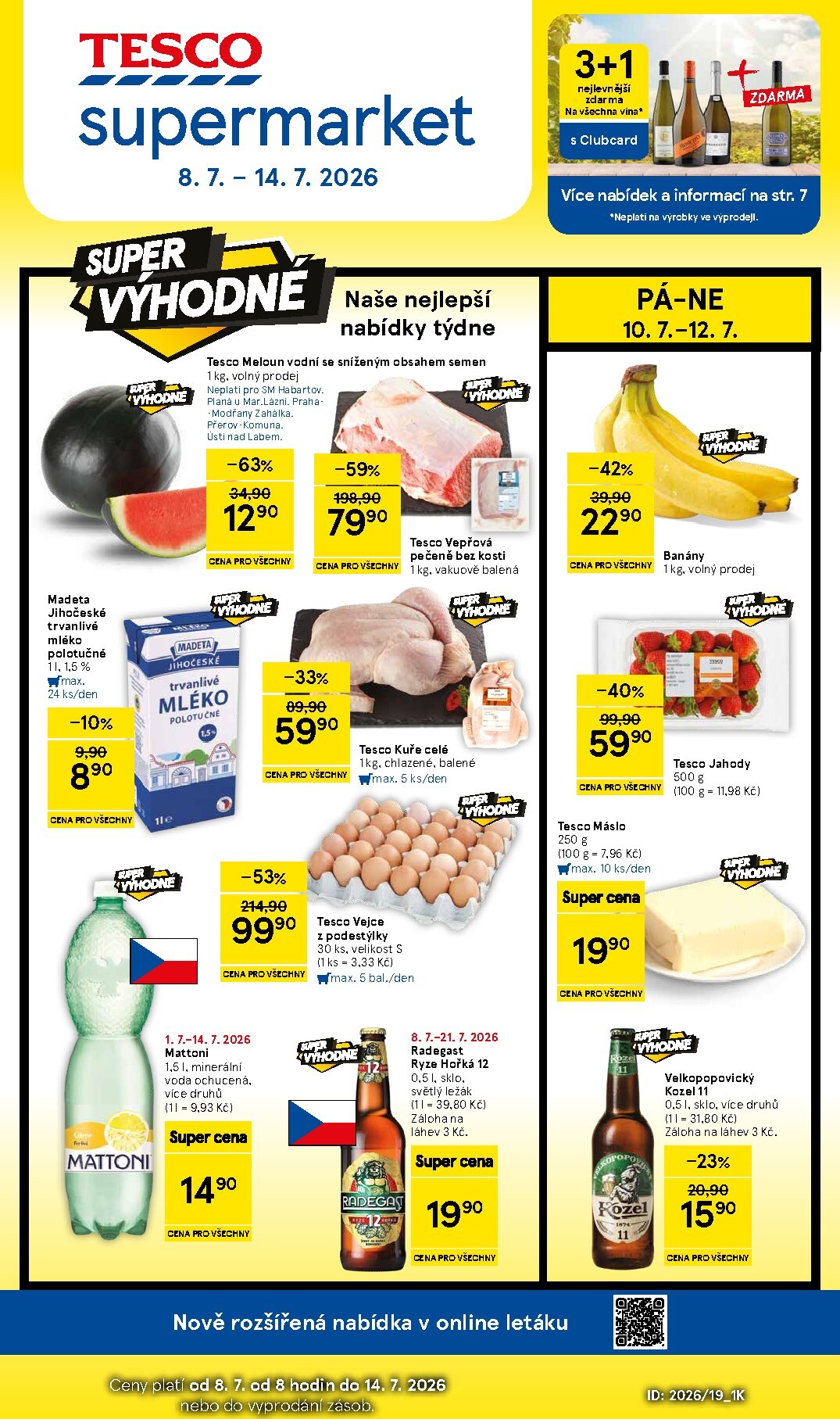 Budoucí Tesco supermarket leták platný od středy 08.07.2026 do úterý 14.07.2026