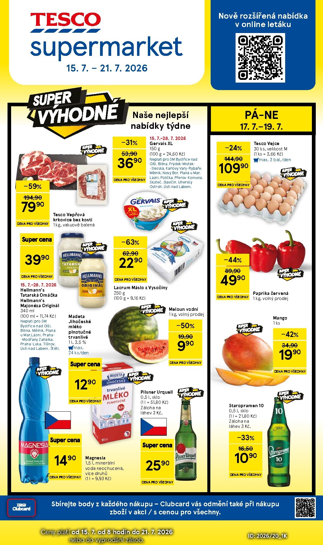 Budoucí Tesco supermarket leták platný od středy 15.07.2026 do úterý 21.07.2026