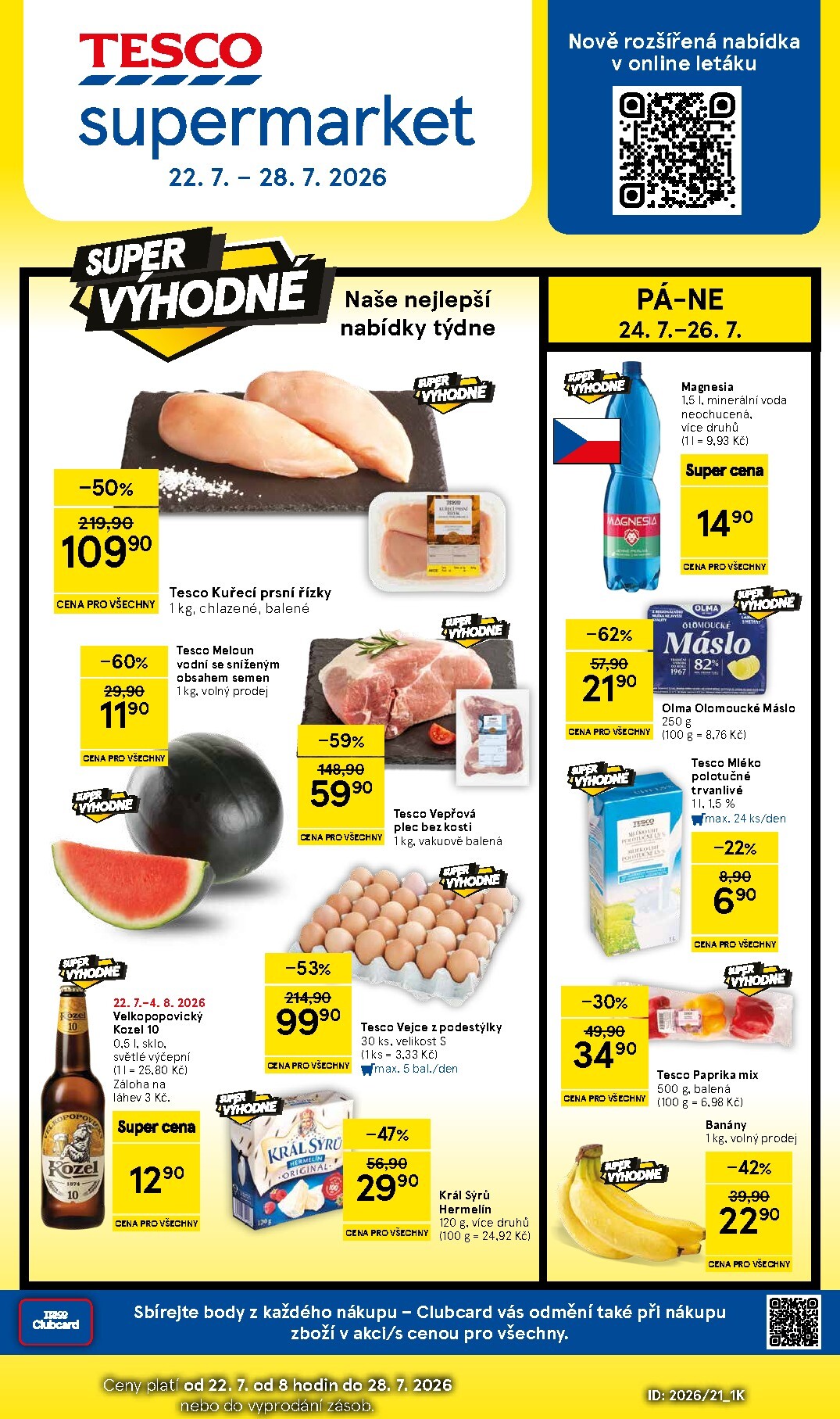Budoucí Tesco supermarket leták platný od středy 22.07.2026 do úterý 28.07.2026