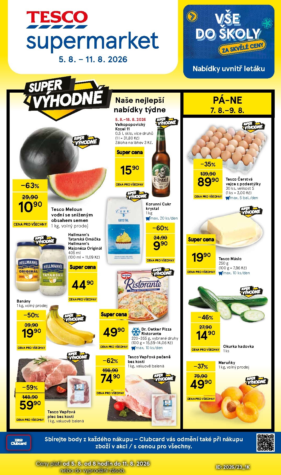 Budoucí Tesco supermarket leták platný od středy 05.08.2026 do úterý 11.08.2026