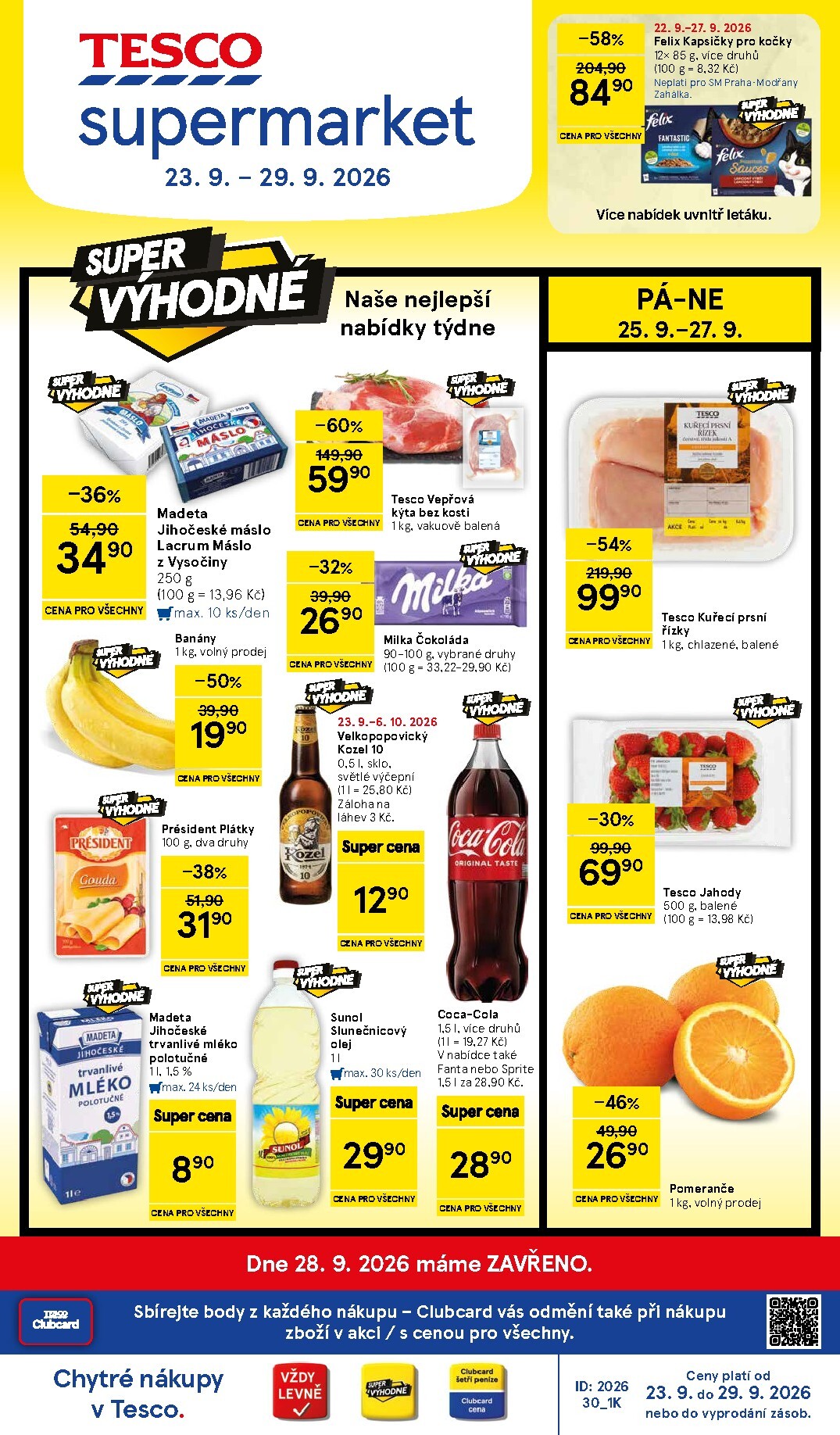 Budoucí Tesco supermarket leták platný od středy 23.09.2026 do úterý 29.09.2026