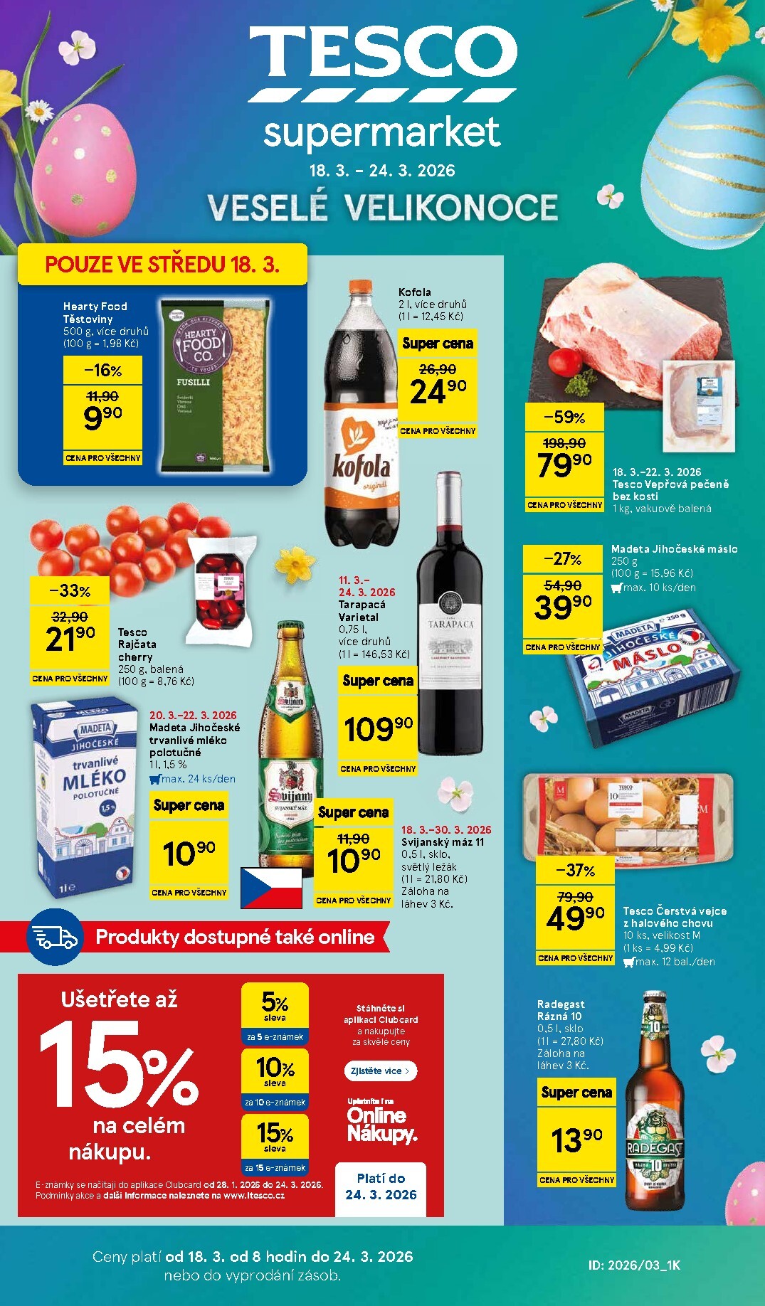 Tesco supermarket leták platný od středy 18.03.2026 do úterý 24.03.2026