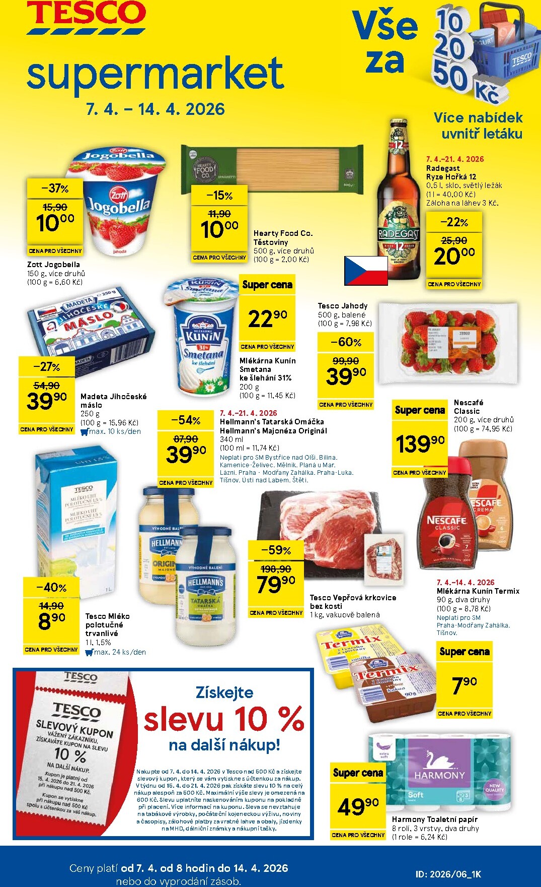 Tesco supermarket leták platný od úterý 07.04.2026 do úterý 14.04.2026