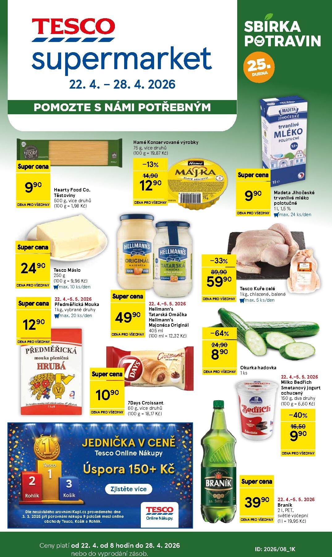 Budoucí Tesco supermarket leták platný od středy 22.04.2026 do úterý 28.04.2026