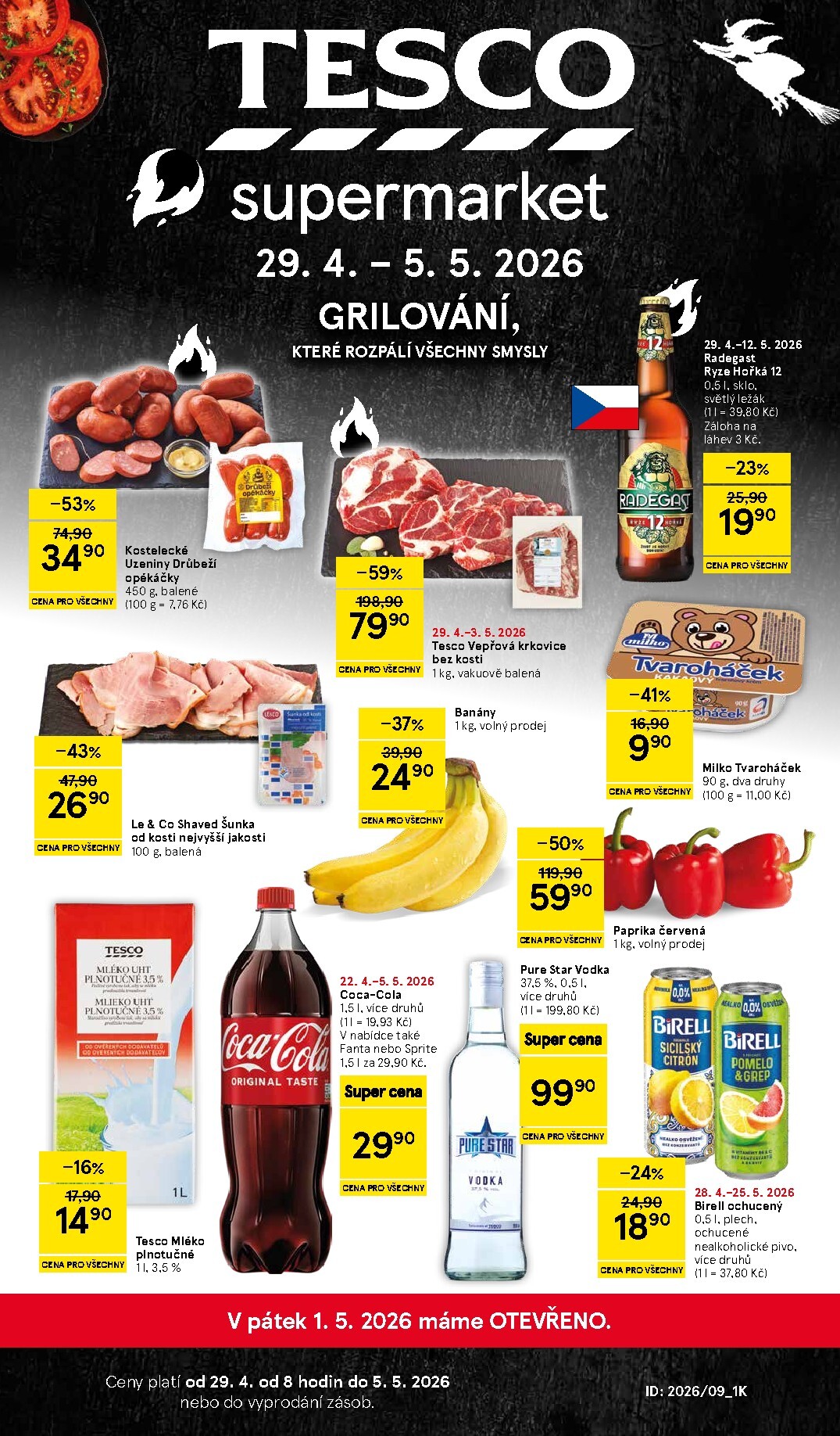 Budoucí Tesco supermarket leták platný od středy 29.04.2026 do úterý 05.05.2026