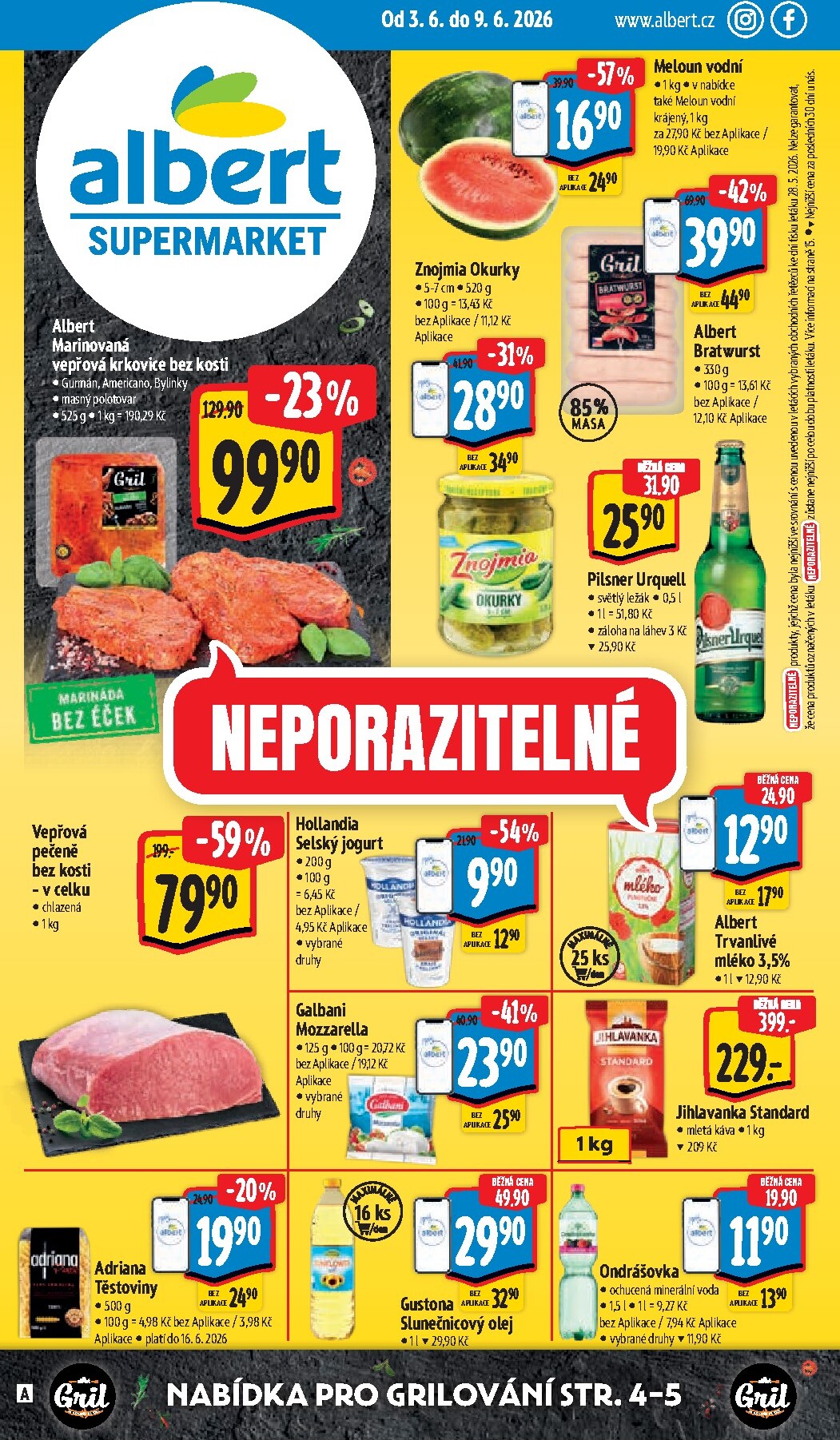 Aktuální Albert Supermarket leták platný od středy 03.06.2026 do úterý 09.06.2026