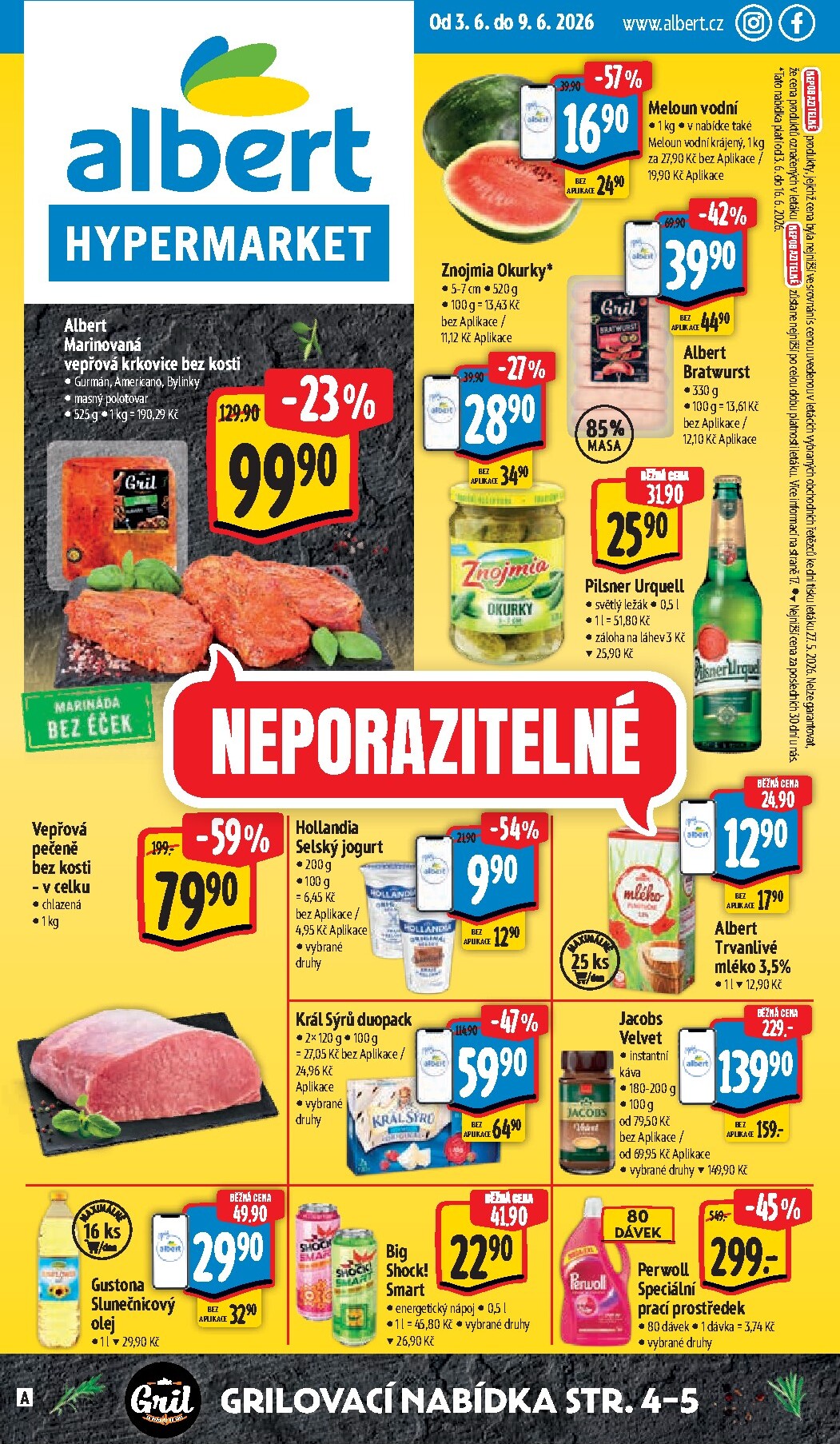 Aktuální Albert Hypermarket leták platný od středy 03.06.2026 do úterý 09.06.2026