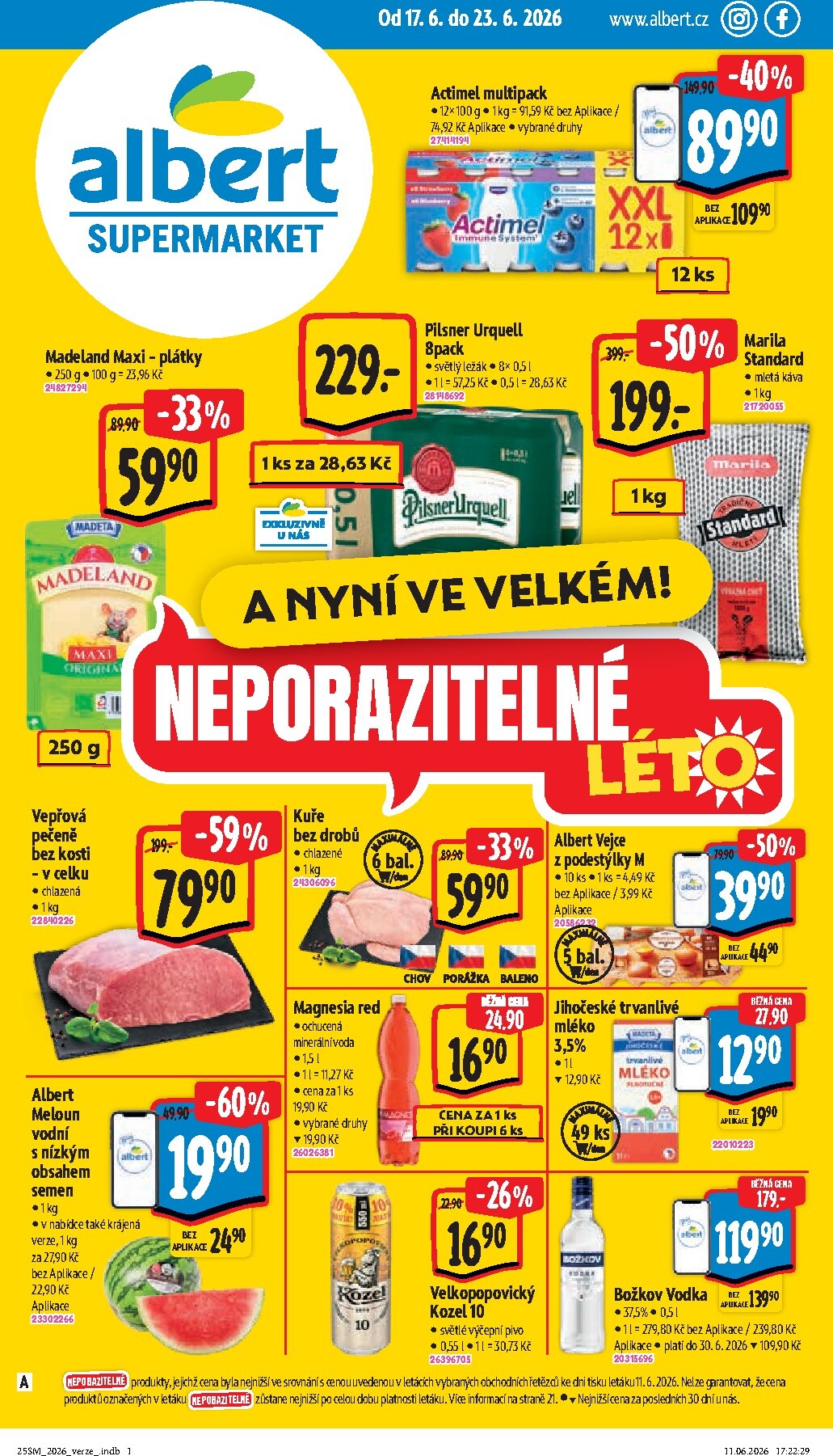 Budoucí Albert Supermarket leták platný od středy 17.06.2026 do úterý 23.06.2026
