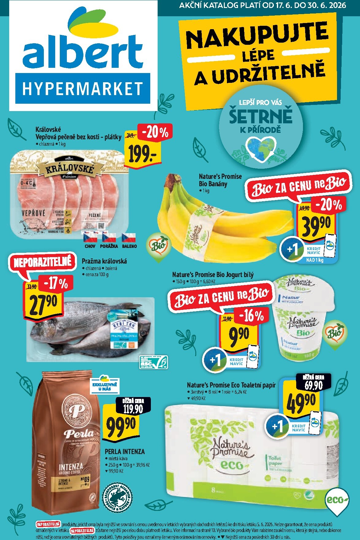 Budoucí Albert Hypermarket - Udržitelnost leták platný od středy 17.06.2026 do úterý 30.06.2026